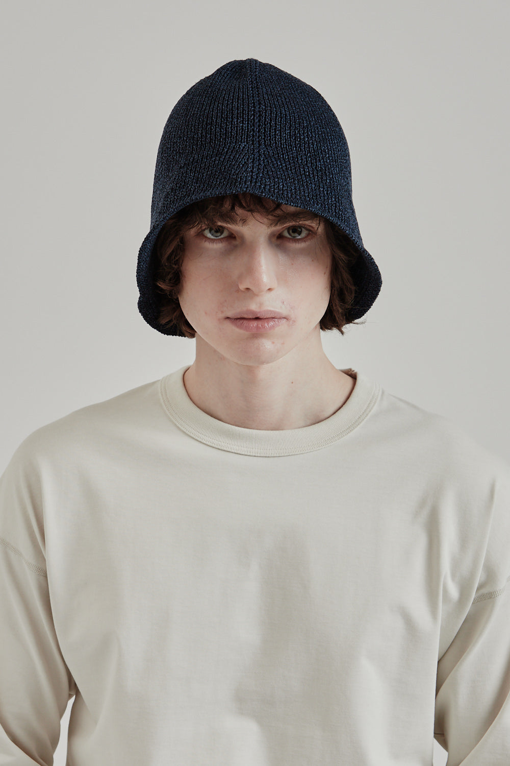 Found Feather SS25 Knit Tulip Hat Indigo 1