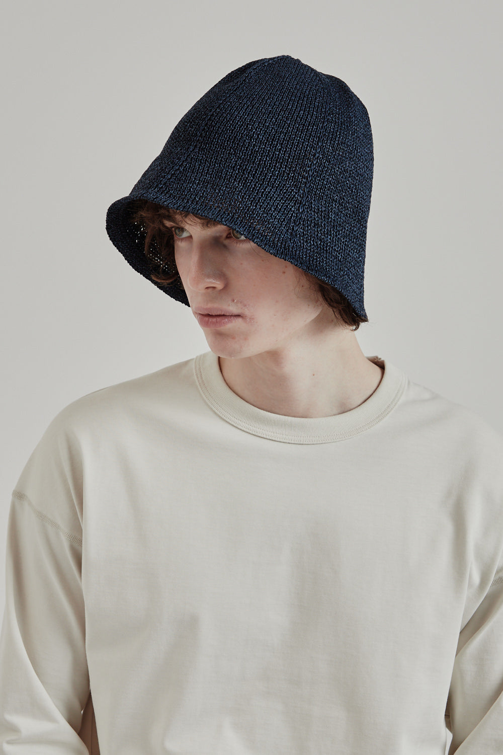Found Feather SS25 Knit Tulip Hat Indigo 2