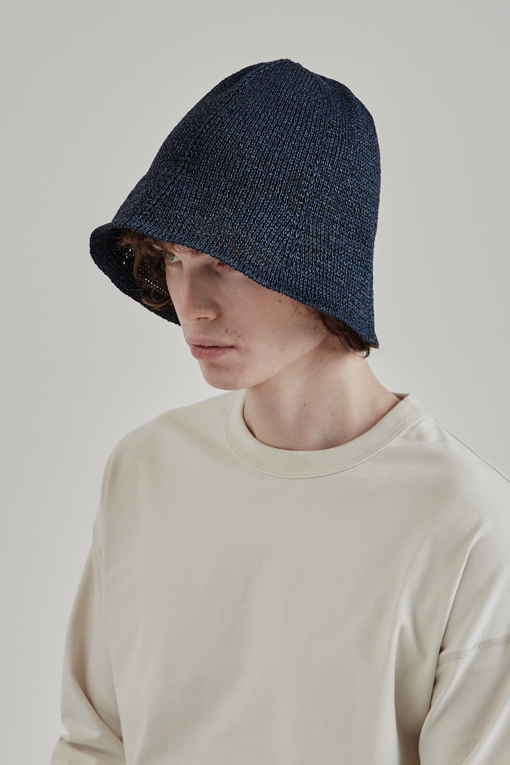 Found Feather SS25 Knit Tulip Hat Indigo 3