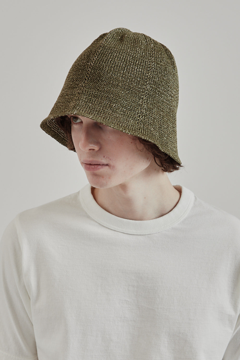 Found Feather SS25 Knit Tulip Hat Military Green 2