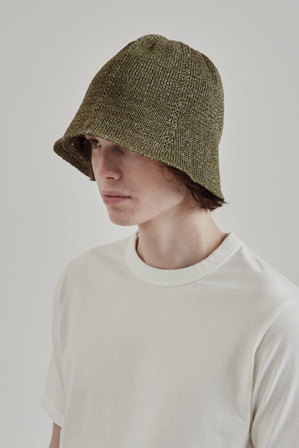 Found Feather SS25 Knit Tulip Hat Military Green 3