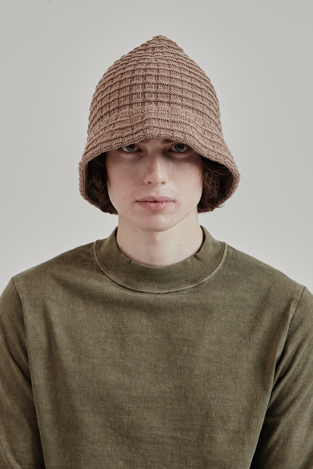 Found Feather SS25 Waffle Tulip Hat Brown 1