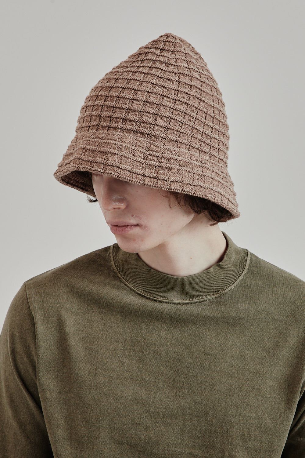 Found Feather SS25 Waffle Tulip Hat Brown 2