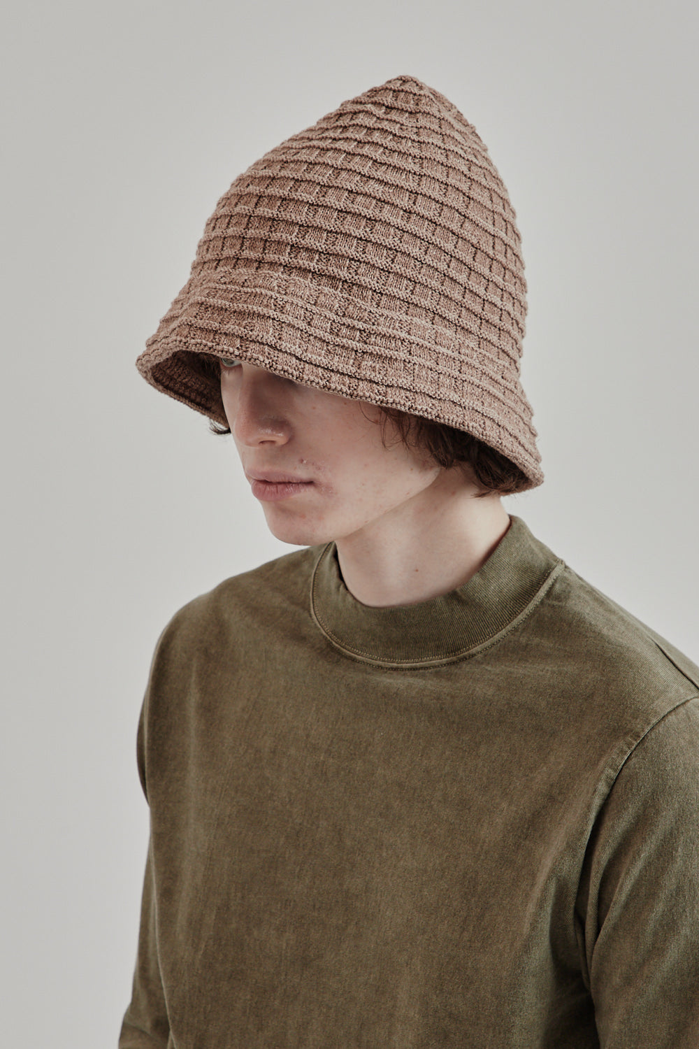 Found Feather SS25 Waffle Tulip Hat Brown 3