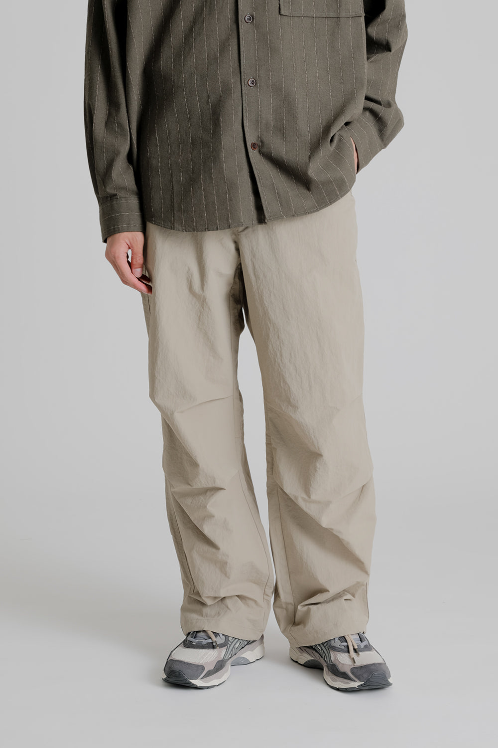Frizmworks Nylon Ripstop Parachute Pants in Beige