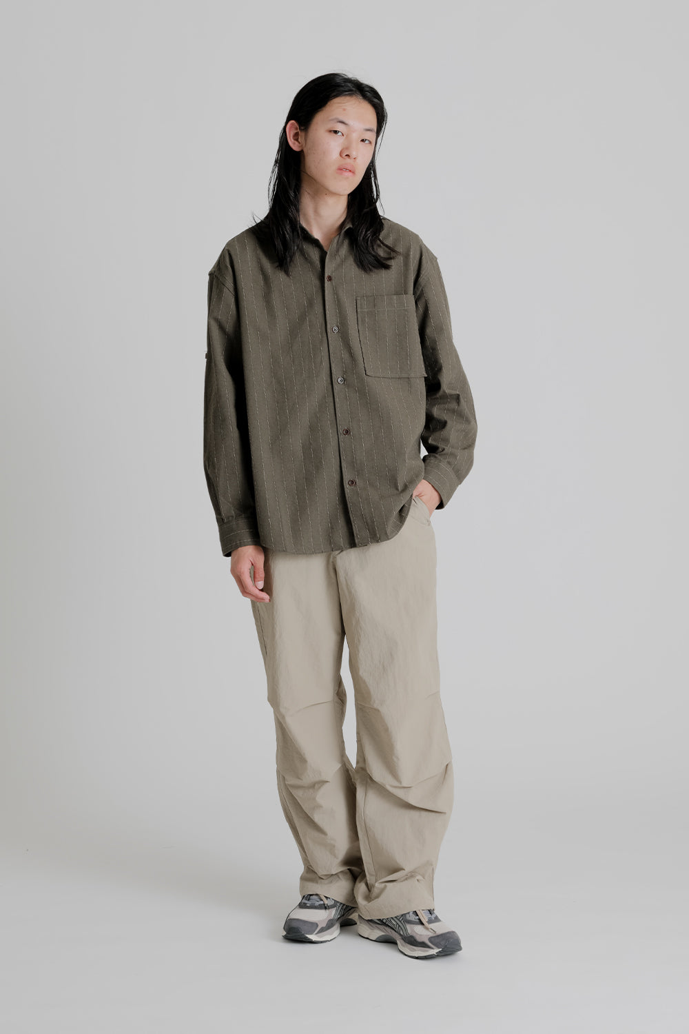 Frizmworks Nylon Ripstop Parachute Pants in Beige