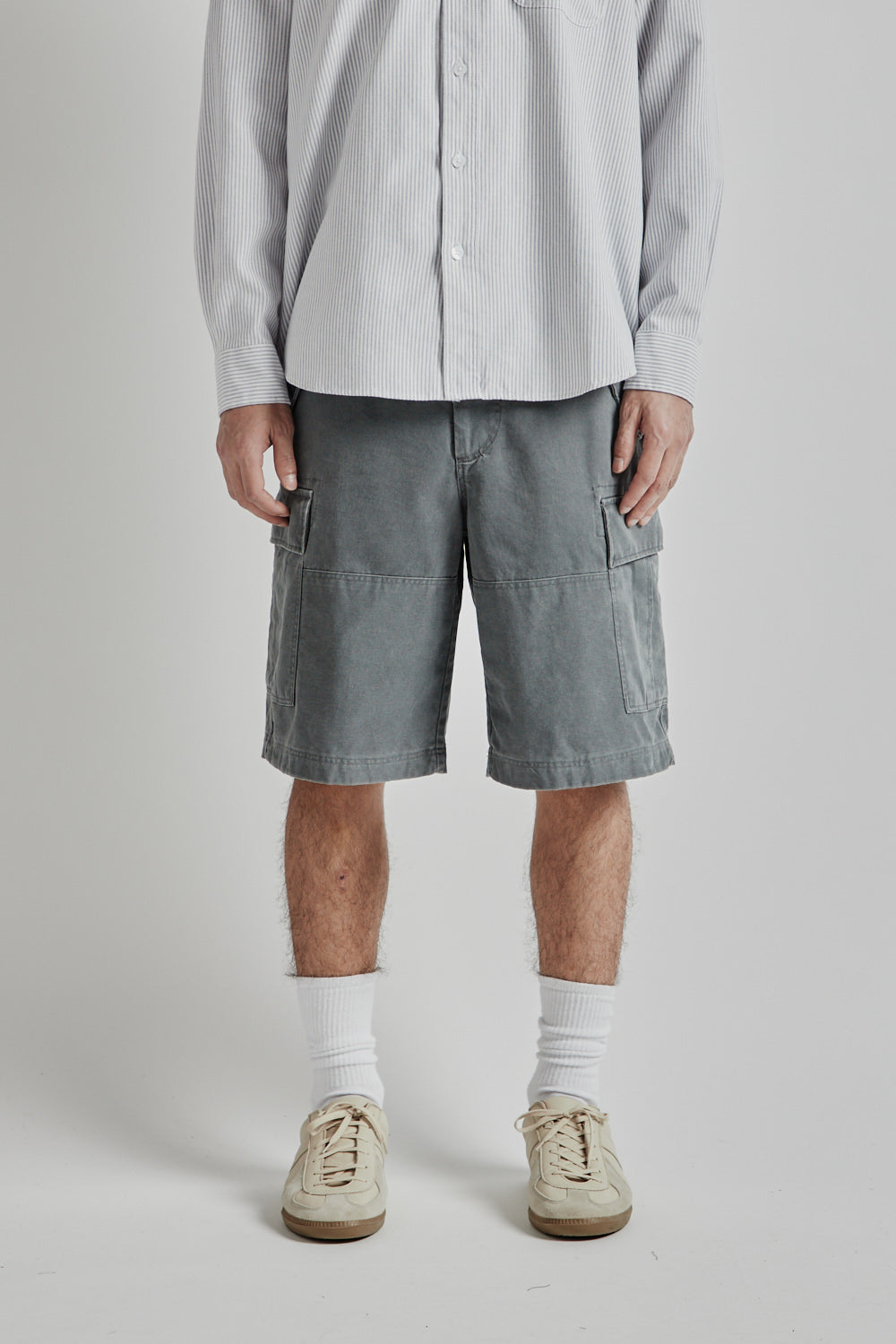 Frizmworks SS25 Faded Cotton Cargo Shorts Charcoal 02