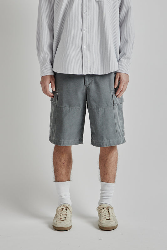 Frizmworks SS25 Faded Cotton Cargo Shorts Charcoal 02