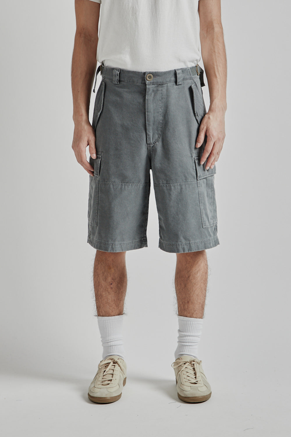 Frizmworks SS25 Faded Cotton Cargo Shorts Charcoal 05