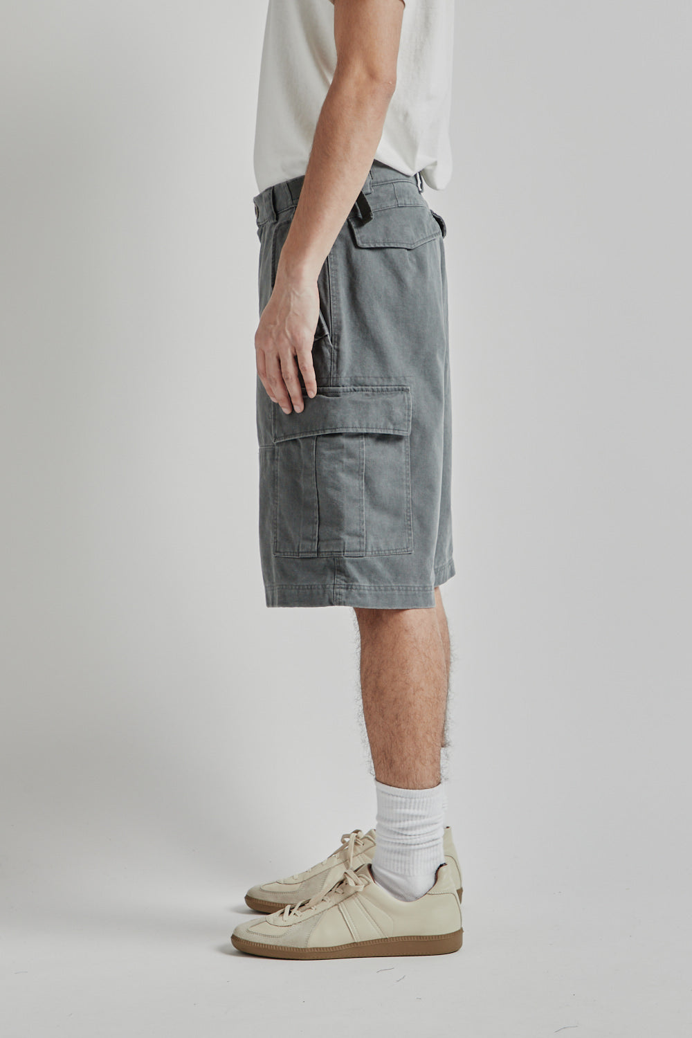 Frizmworks SS25 Faded Cotton Cargo Shorts Charcoal 06