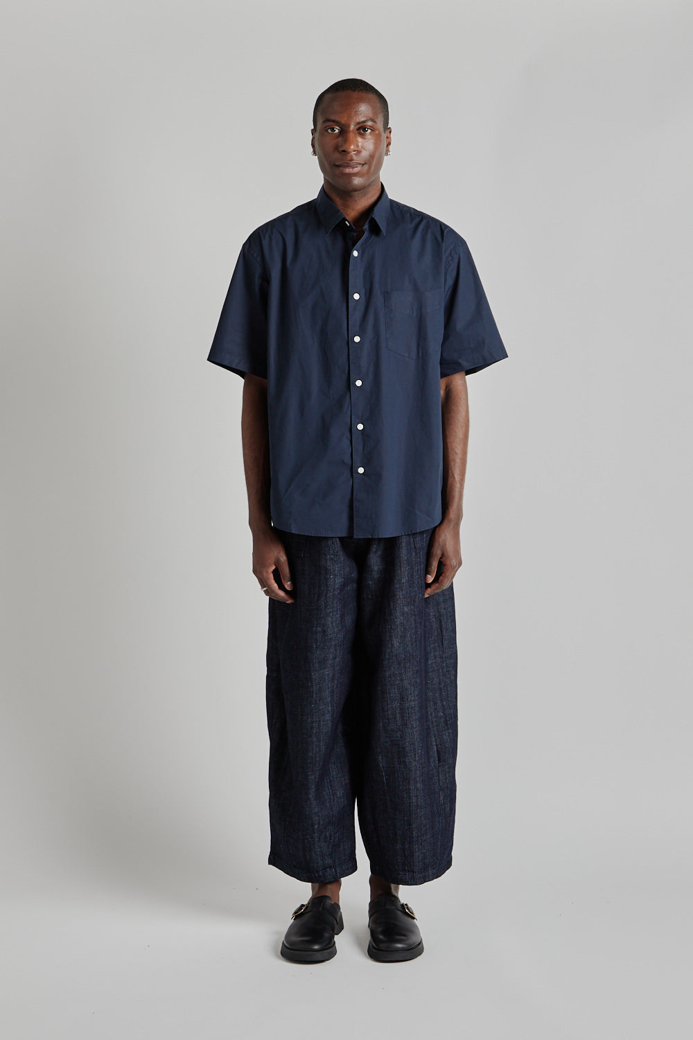 Typewriter Half Shirt - Navy - Wallace Mercantile Shop