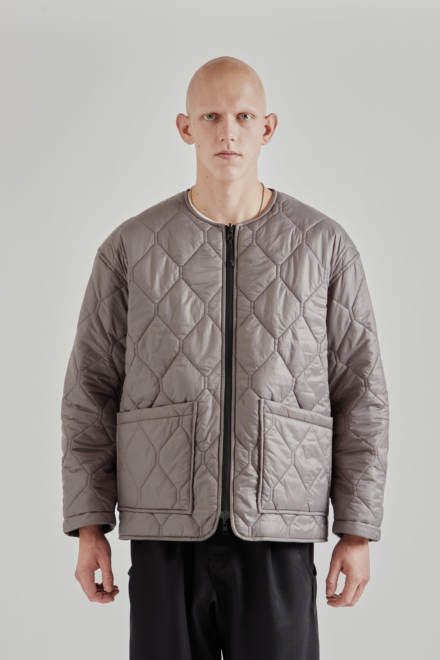 Reversible Quilted Puffy Jacket - Asphalt