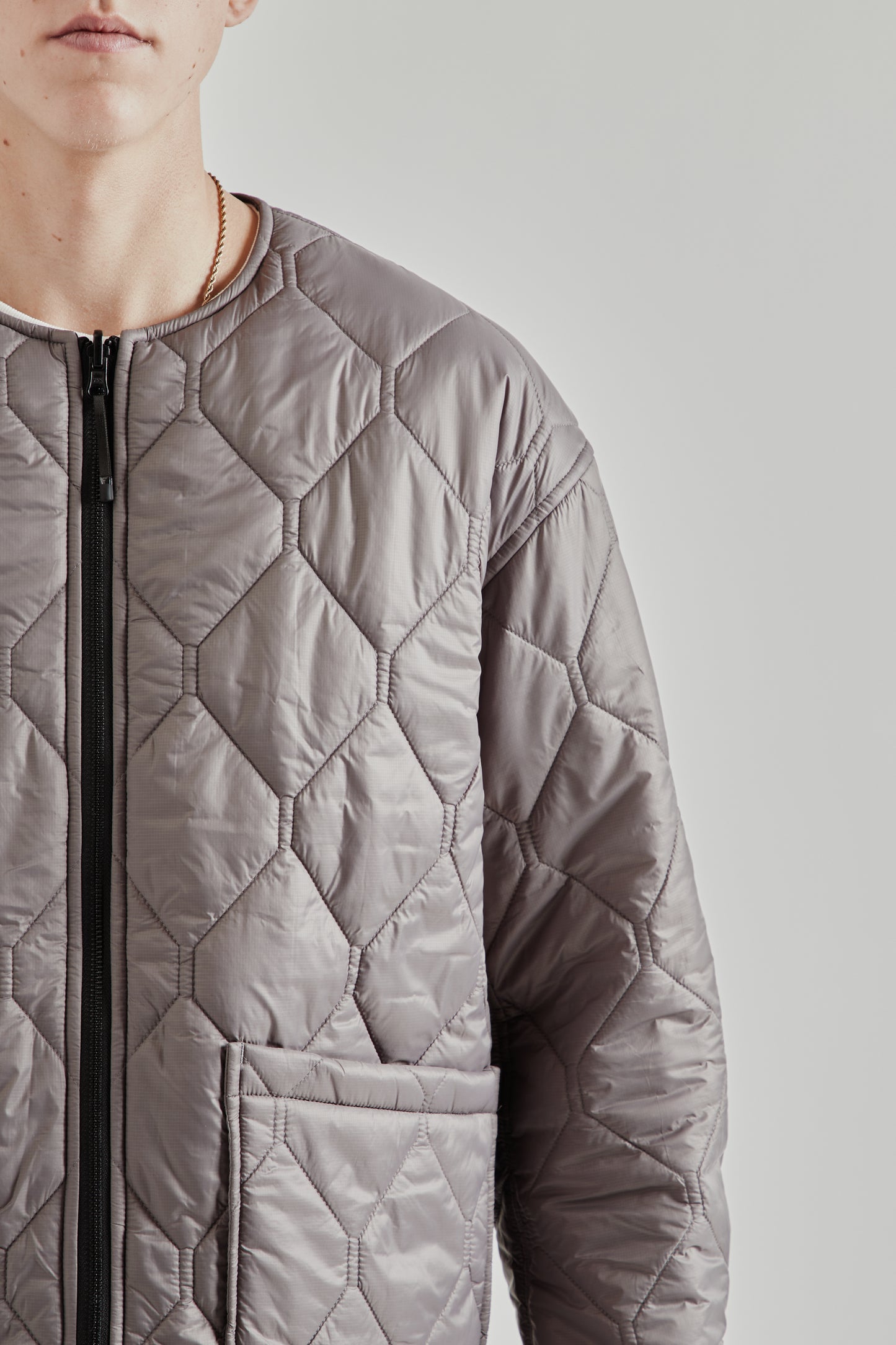 Reversible Quilted Puffy Jacket - Asphalt