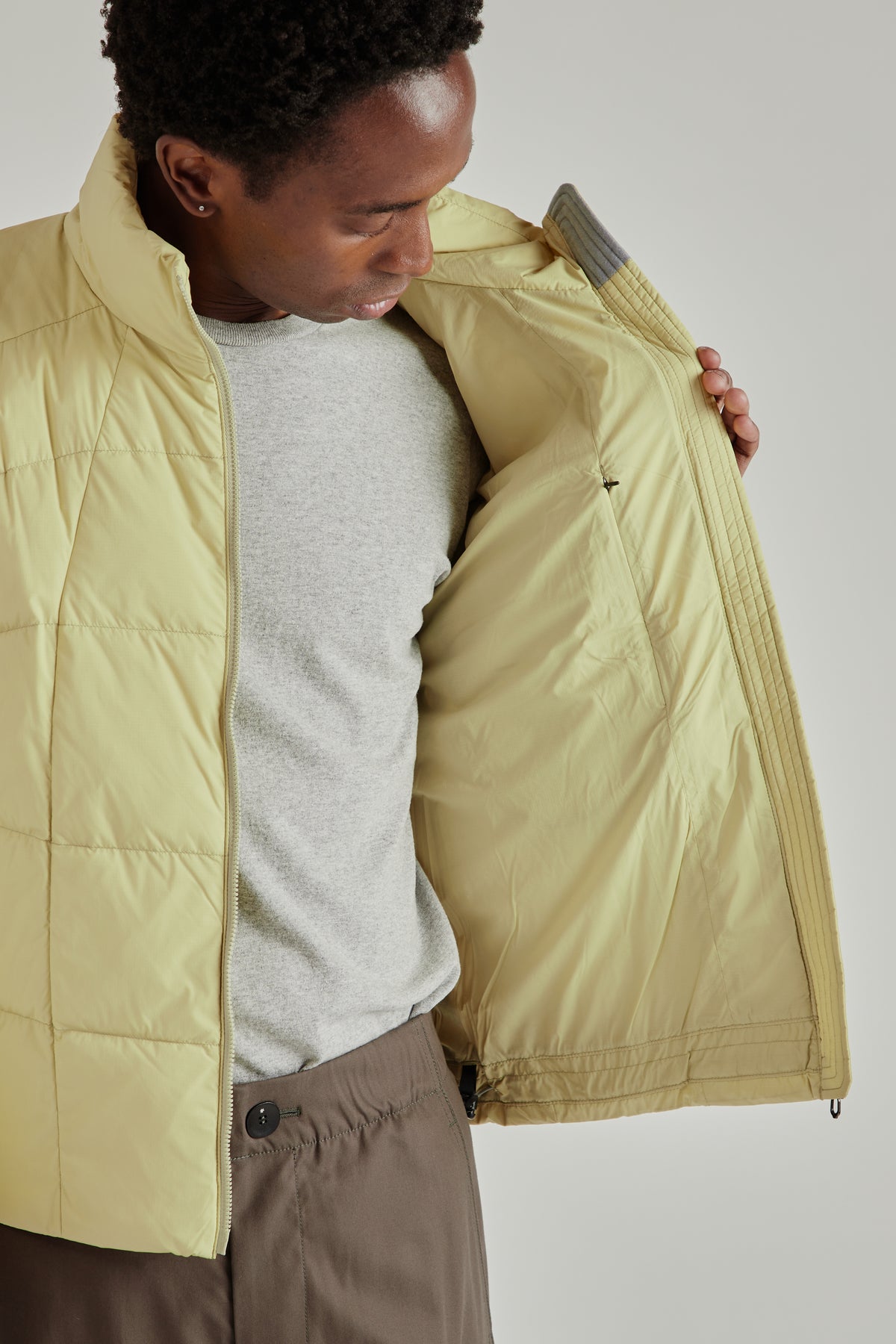 Gridded Down Jacket - Orpiment
