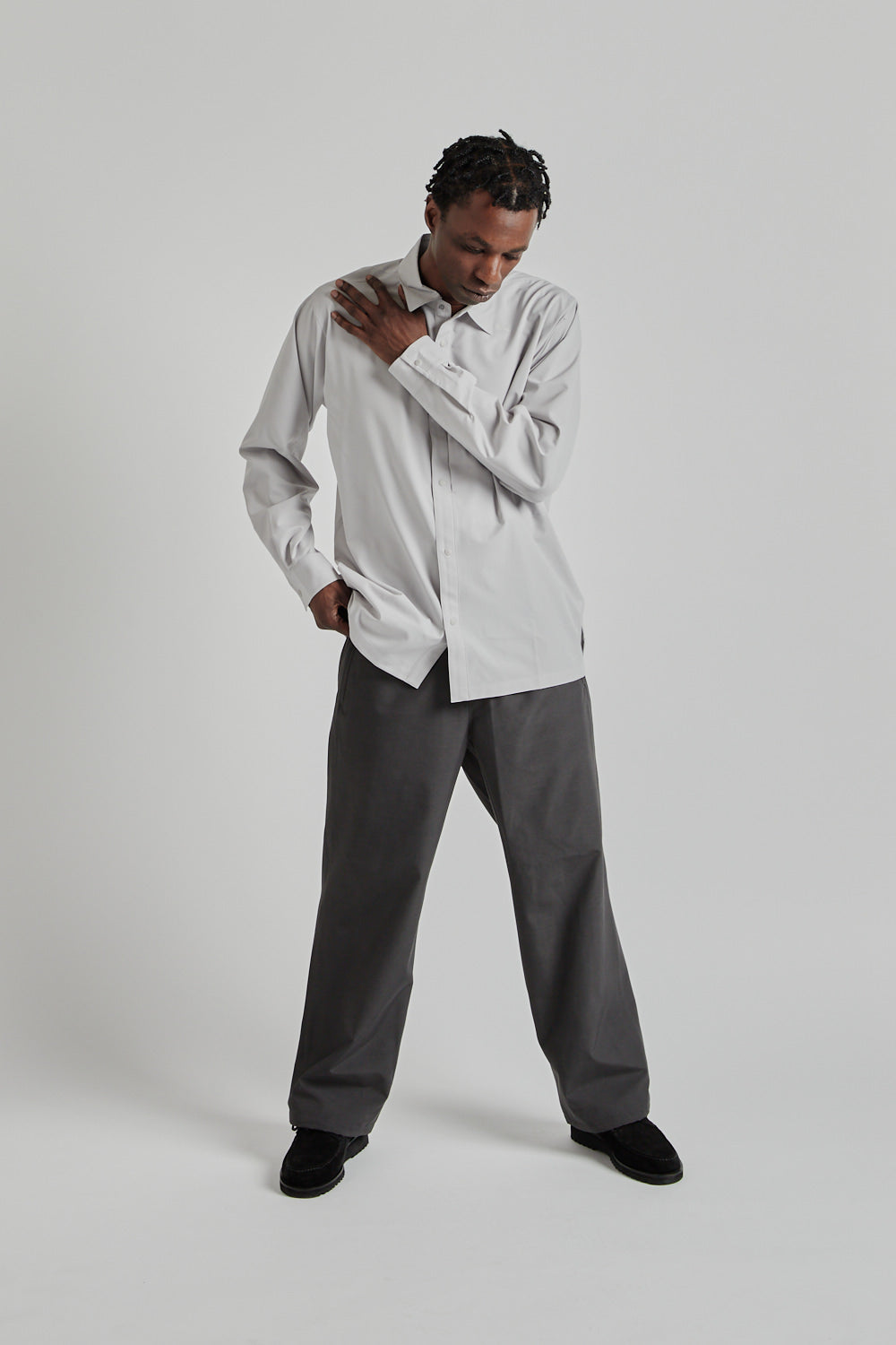 Goldwin SS25 All Direction Light Hike Shirt Snow Gray 015