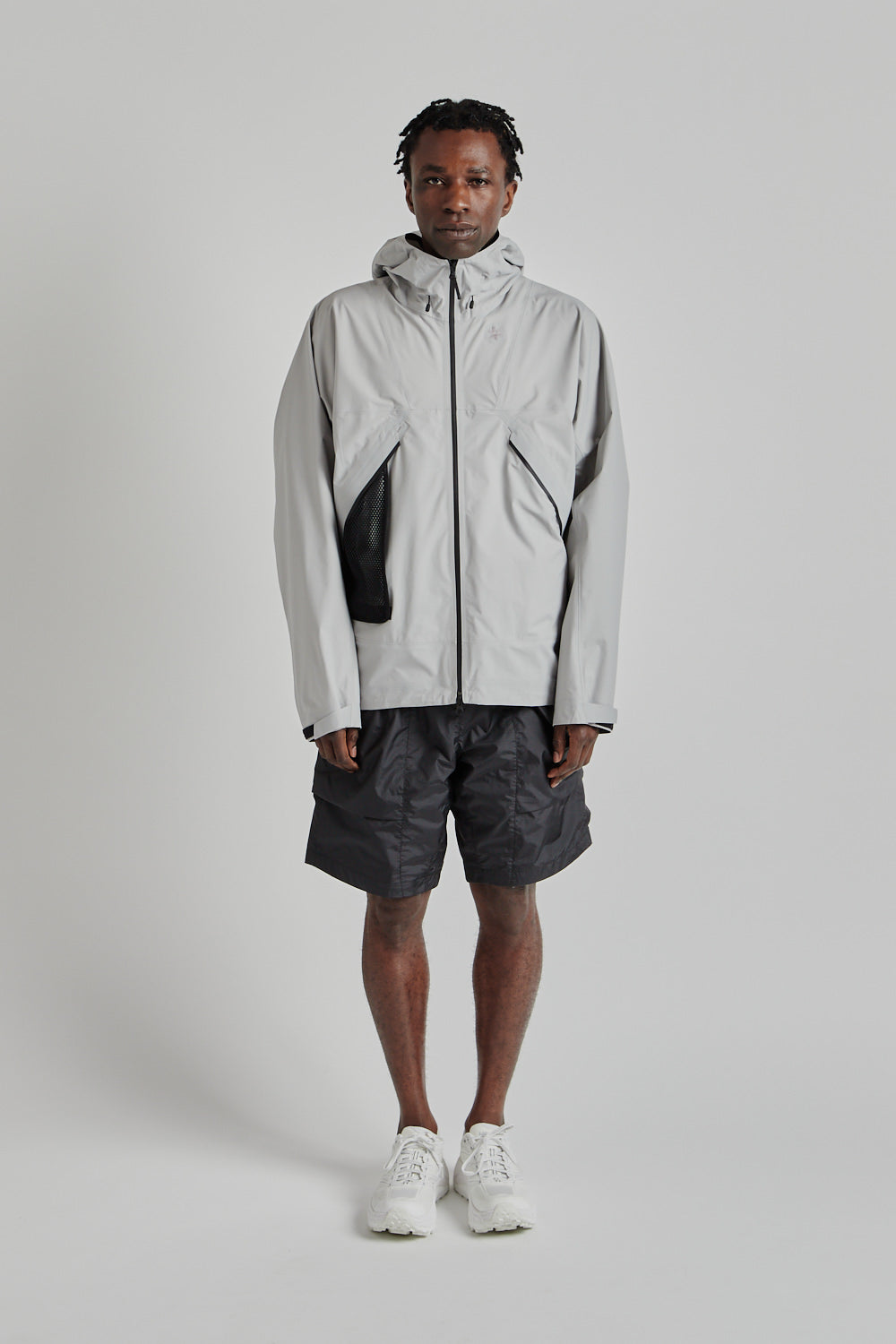 Goldwin SS25 Pertex Shield Air Mountaineering Jacket Snow Gray 01