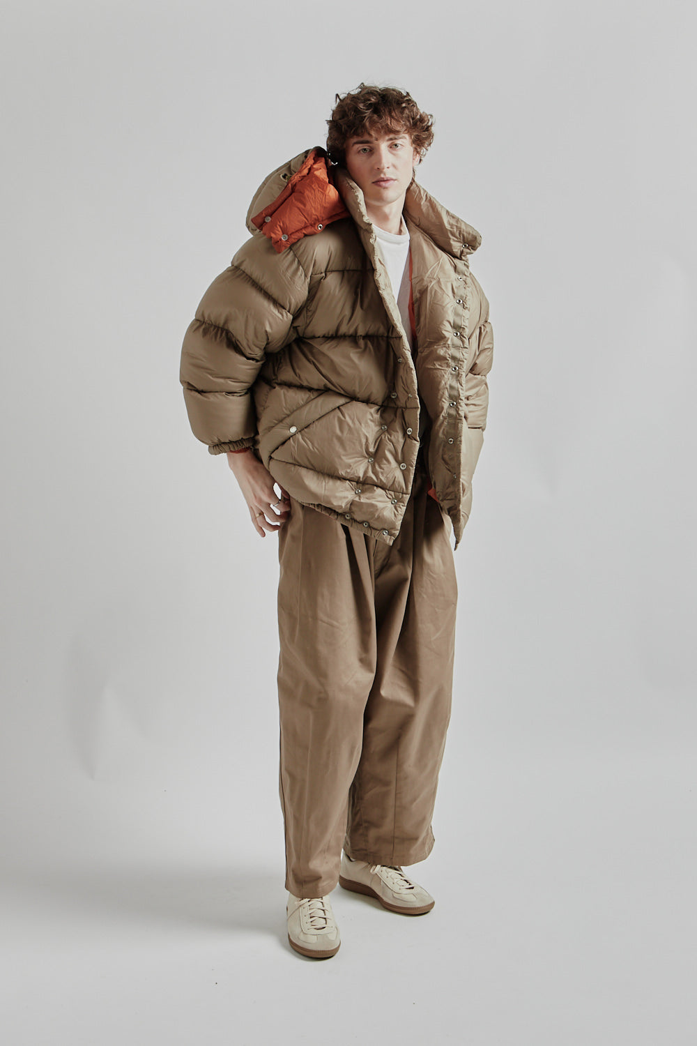 Is-Ness X NANGA Hooded Down Puffer Jacket Beige 023