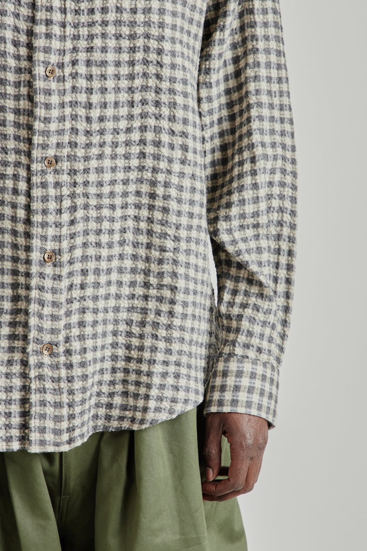 Ripple Check Shirt - Gray/Beige