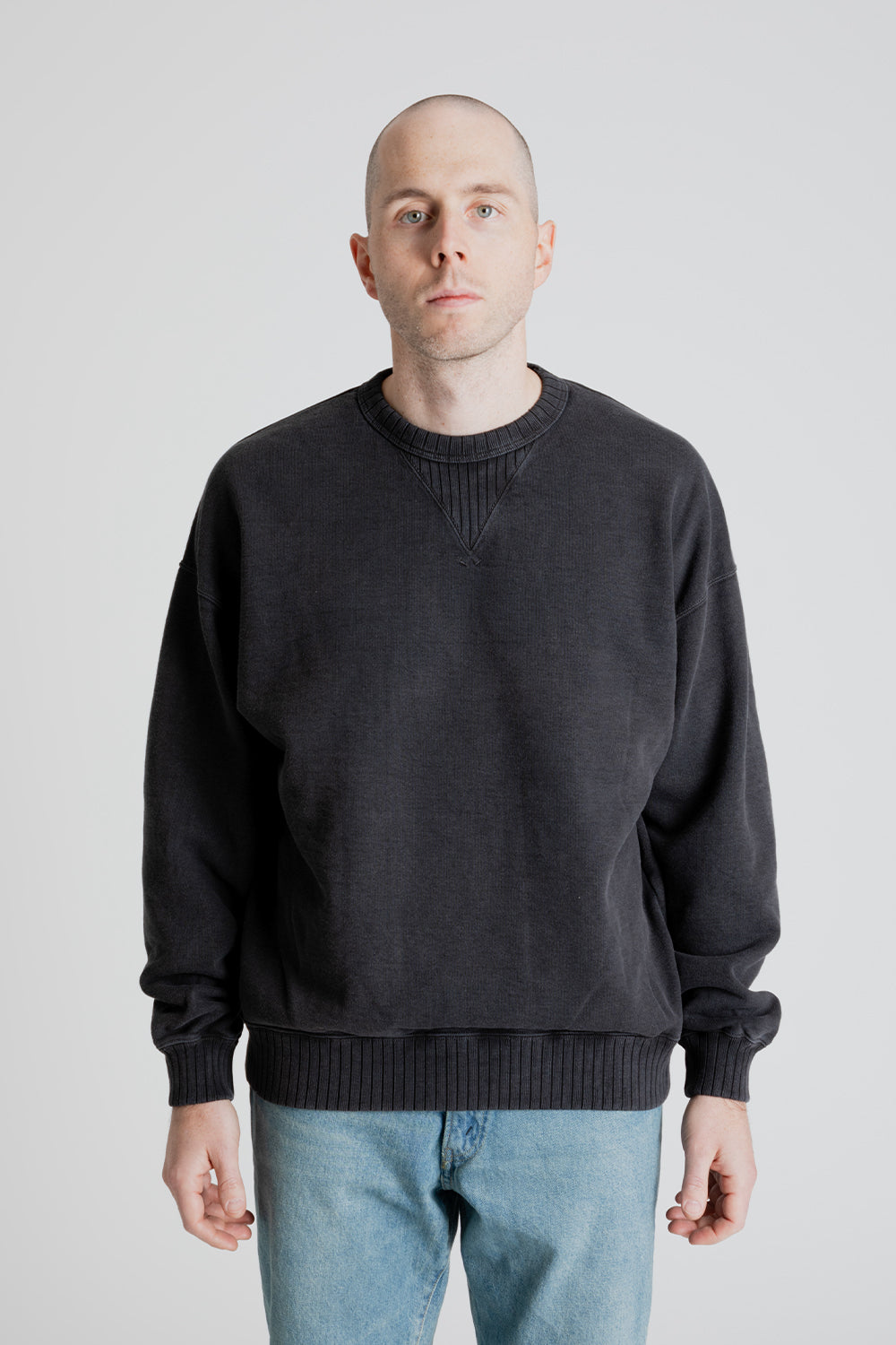 Jackman Faded Sweat Crewneck in Fade Black Wallace Mercantile Shop