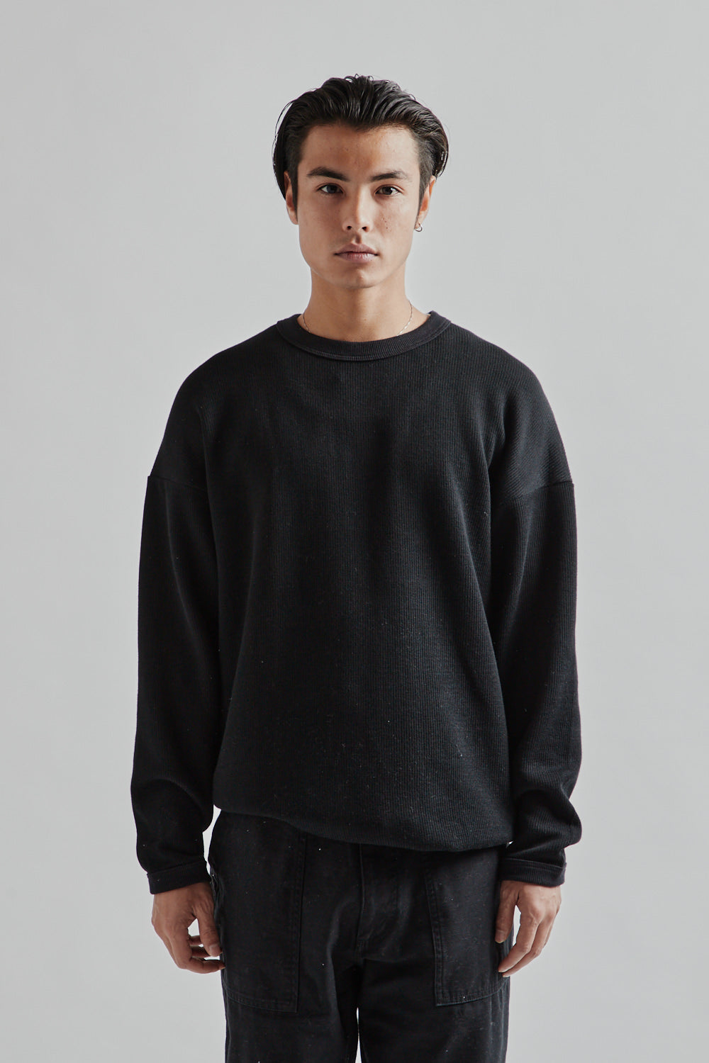 週間売れ筋 Jackman Quarter Knit Himo L/S T-Shirt - Black | Wallace トップス