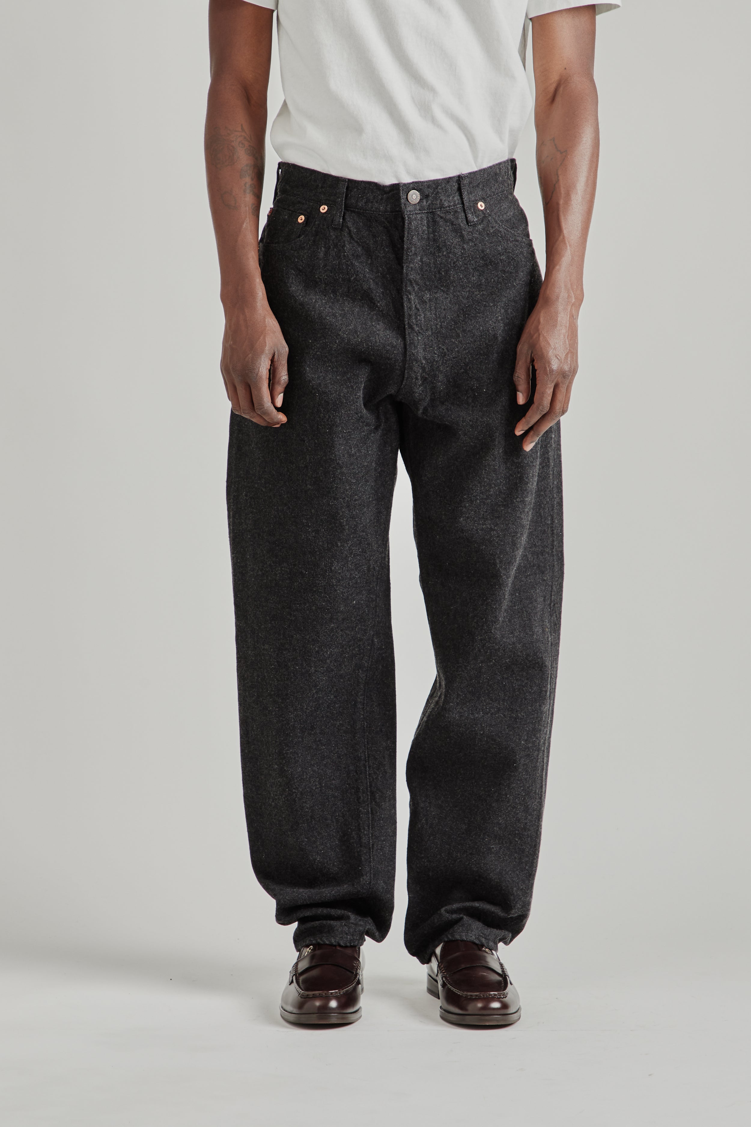 Kaptain Sunshine 5P Zipper Denim Pants Black | Wallace Mercantile