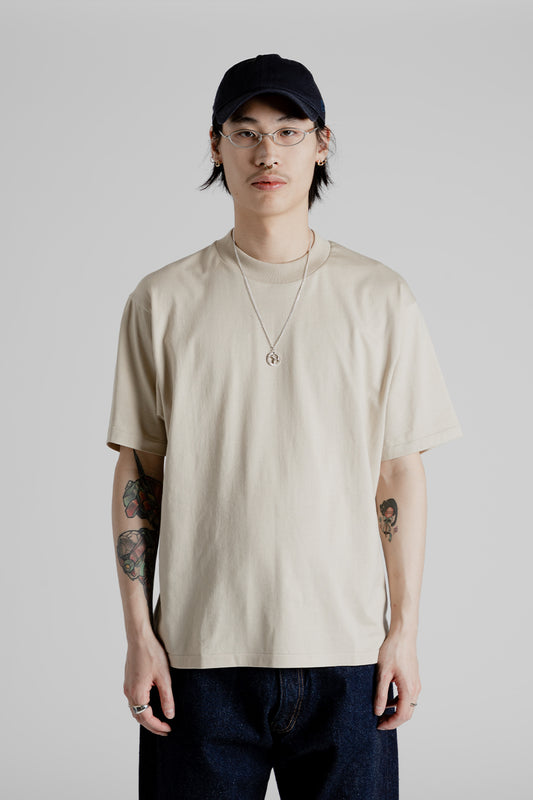 Kaptain Sunshine Suvin Supima Light Tube Tee in Beige.