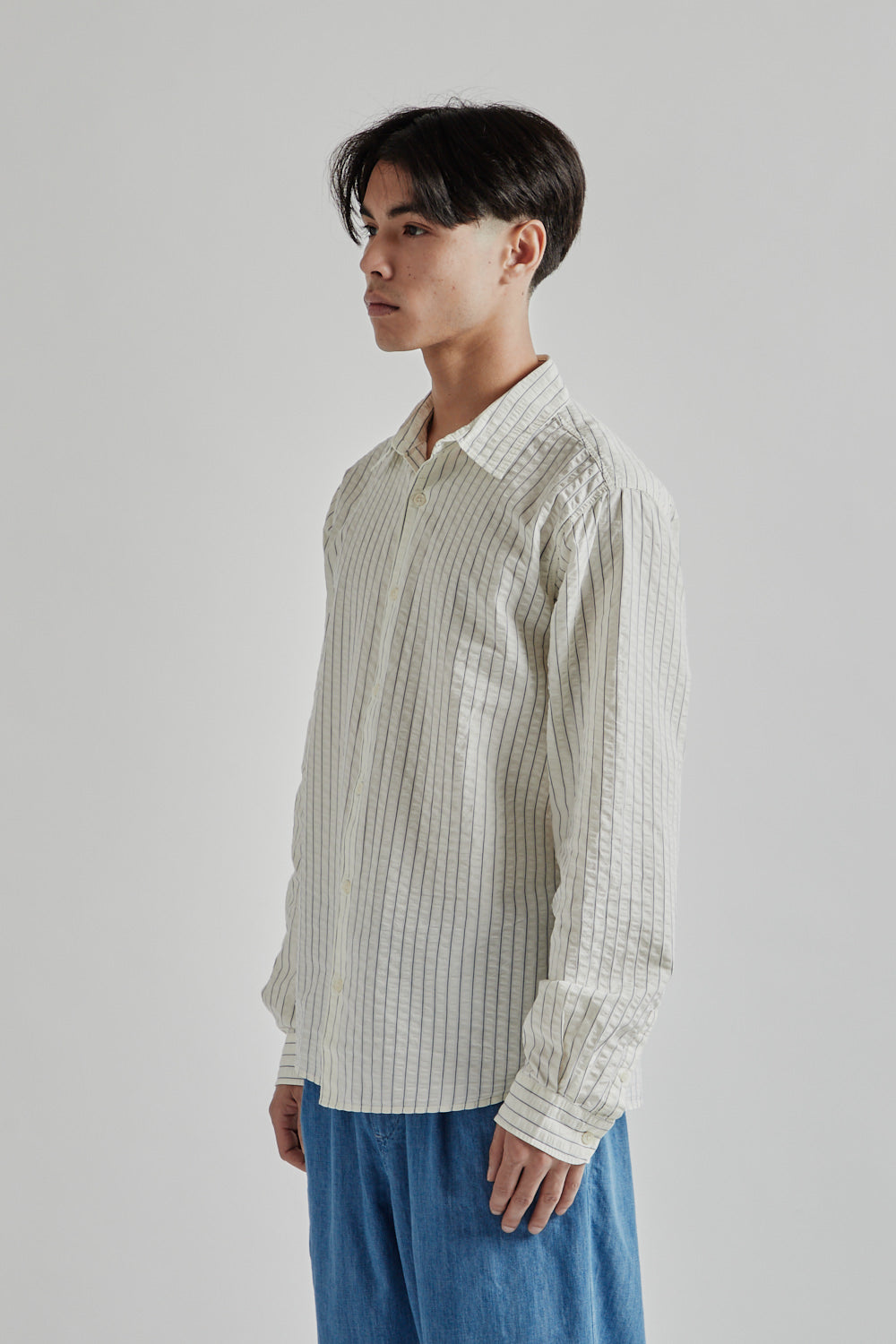 Kestin Dirleton Shirt White Blue Stripe 02