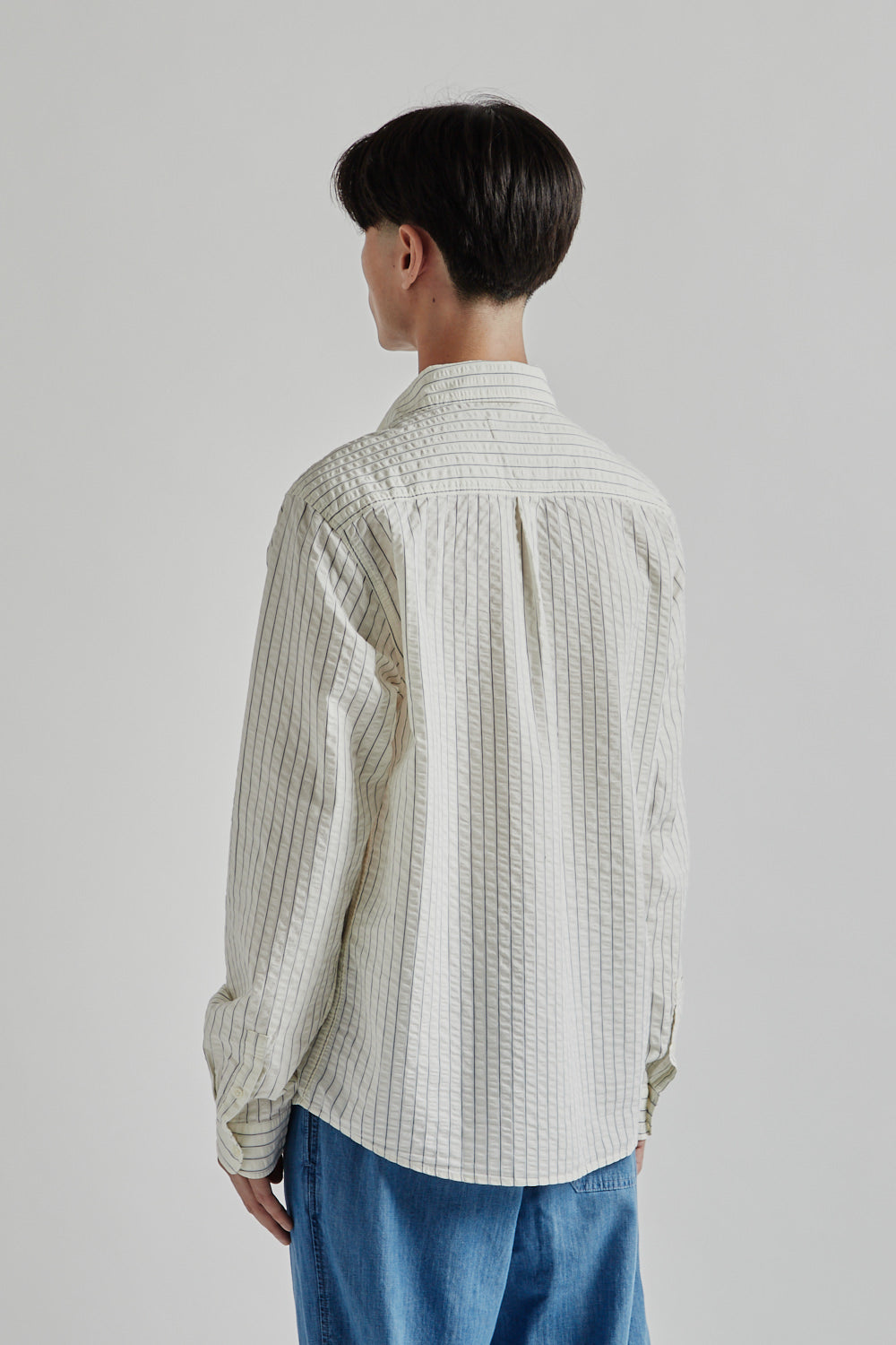 Kestin Dirleton Shirt White Blue Stripe 03