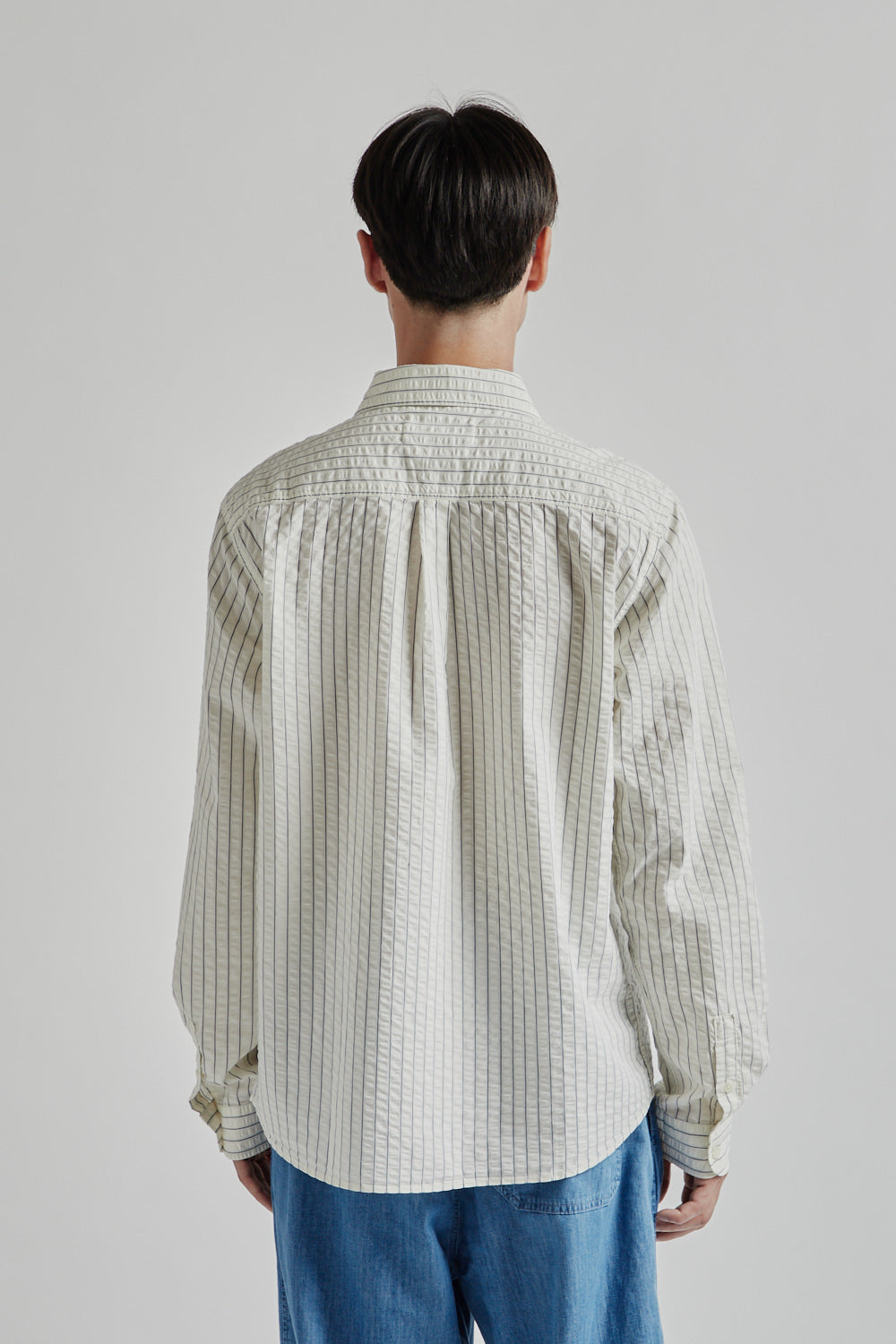 Kestin Dirleton Shirt White Blue Stripe 04