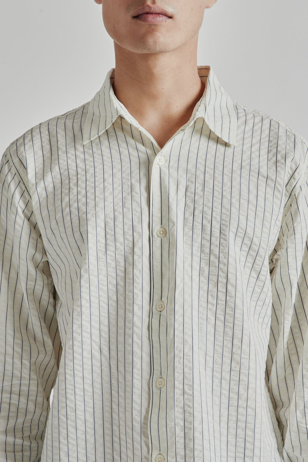 Kestin Dirleton Shirt White Blue Stripe 05
