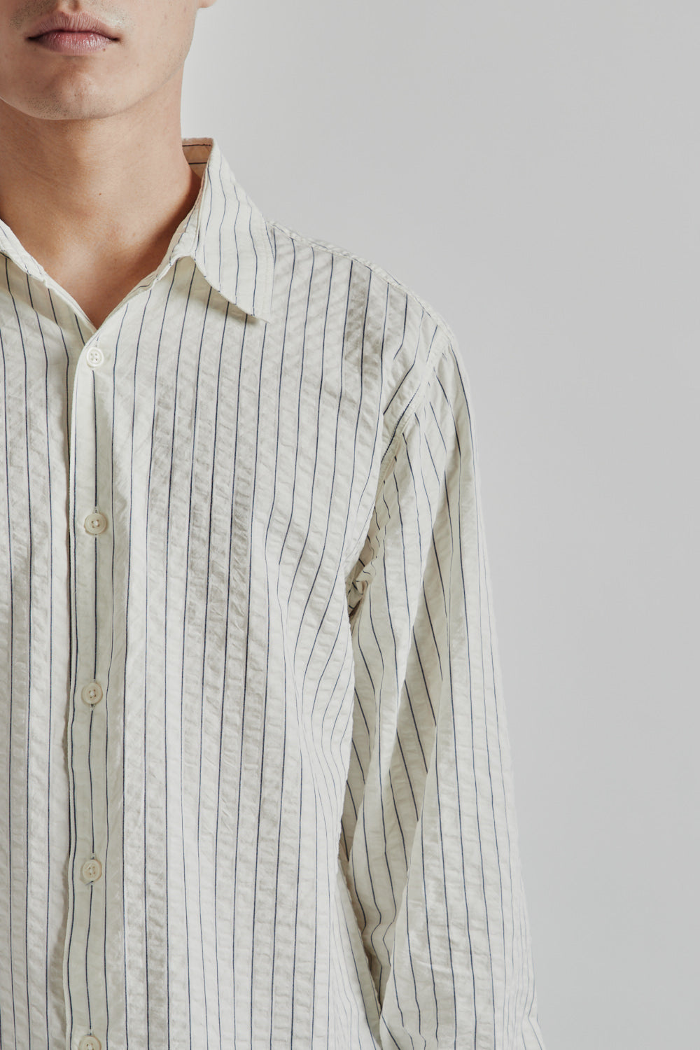 Kestin Dirleton Shirt White Blue Stripe 06