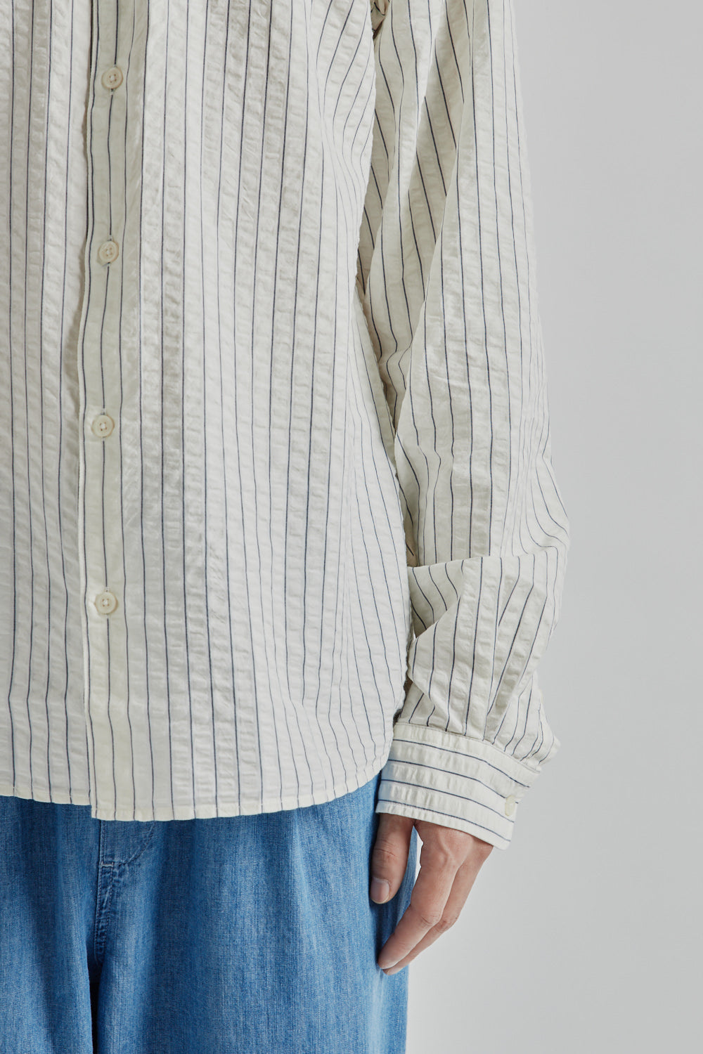 Kestin Dirleton Shirt White Blue Stripe 07