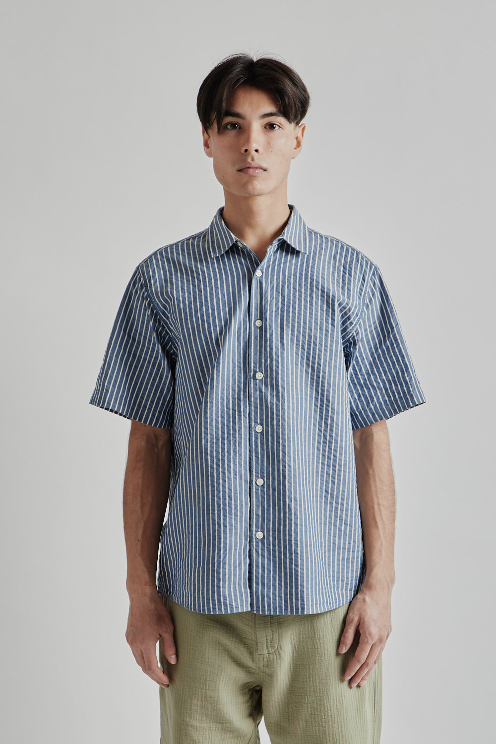 Kestin SS25 Aberlady Shirt Blue White Stripe11