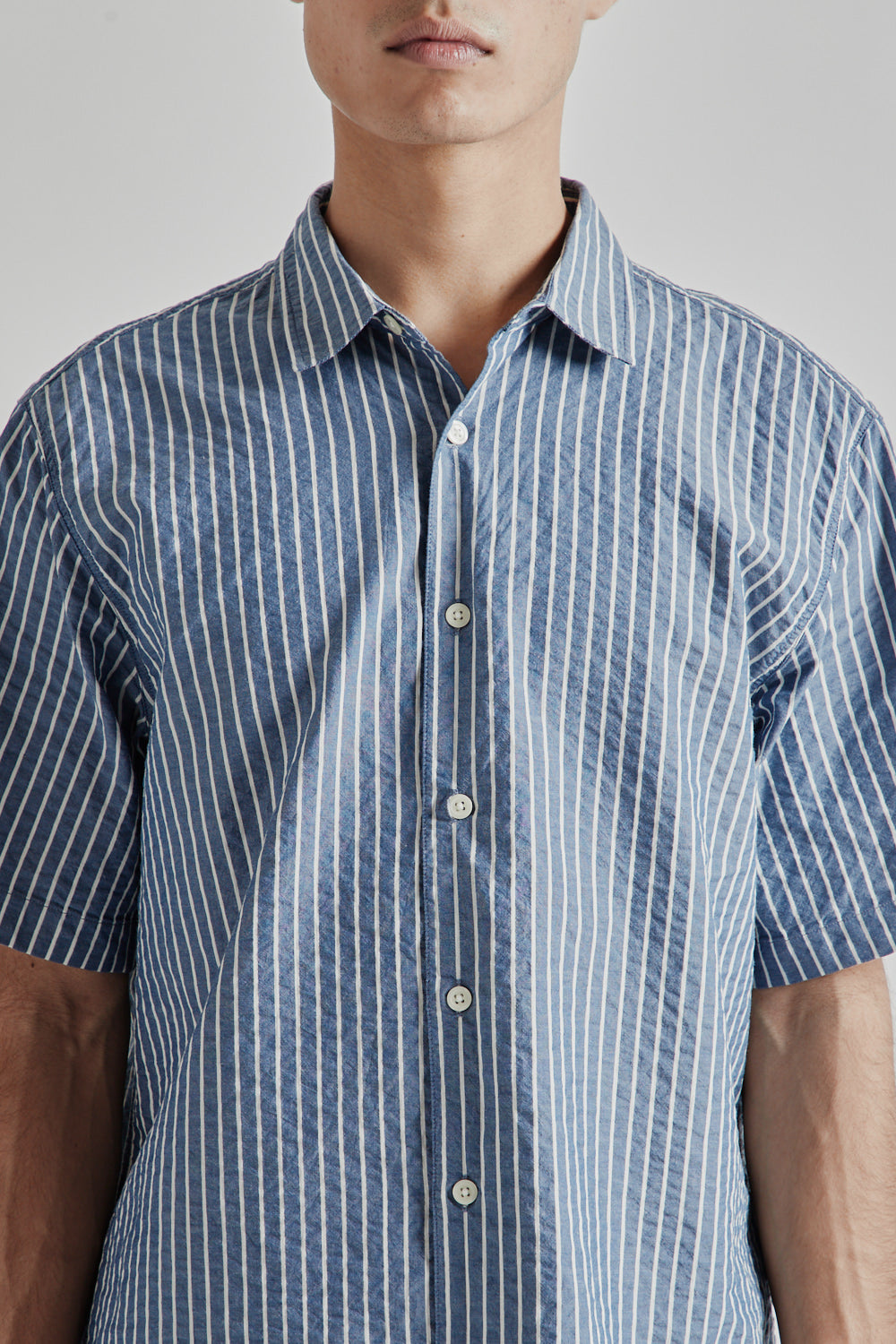 Kestin SS25 Aberlady Shirt Blue White Stripe5
