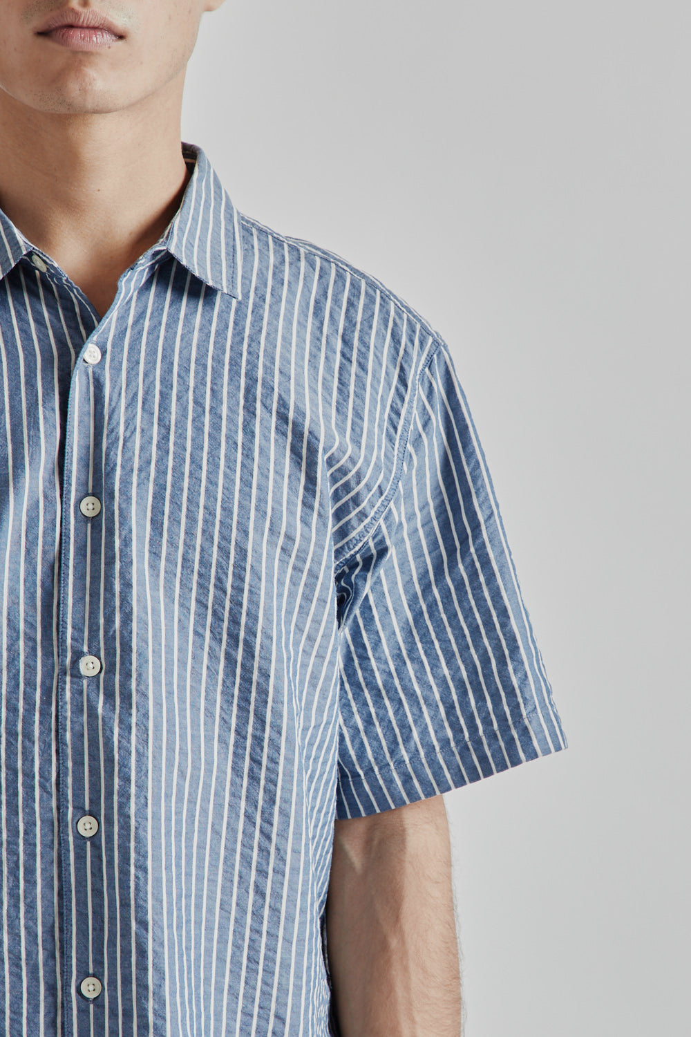 Kestin SS25 Aberlady Shirt Blue White Stripe6