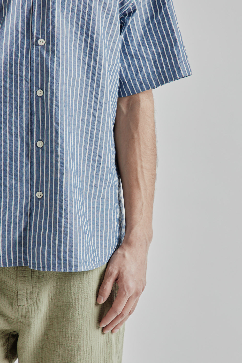 Kestin SS25 Aberlady Shirt Blue White Stripe7