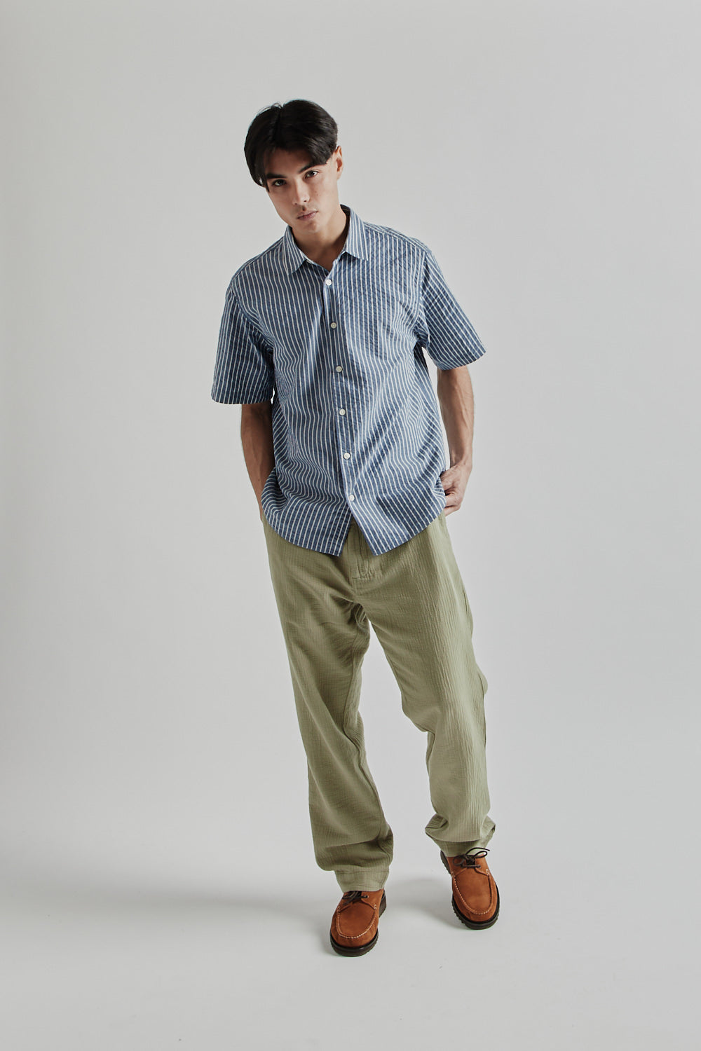 Kestin SS25 Aberlady Shirt Blue White Stripe9