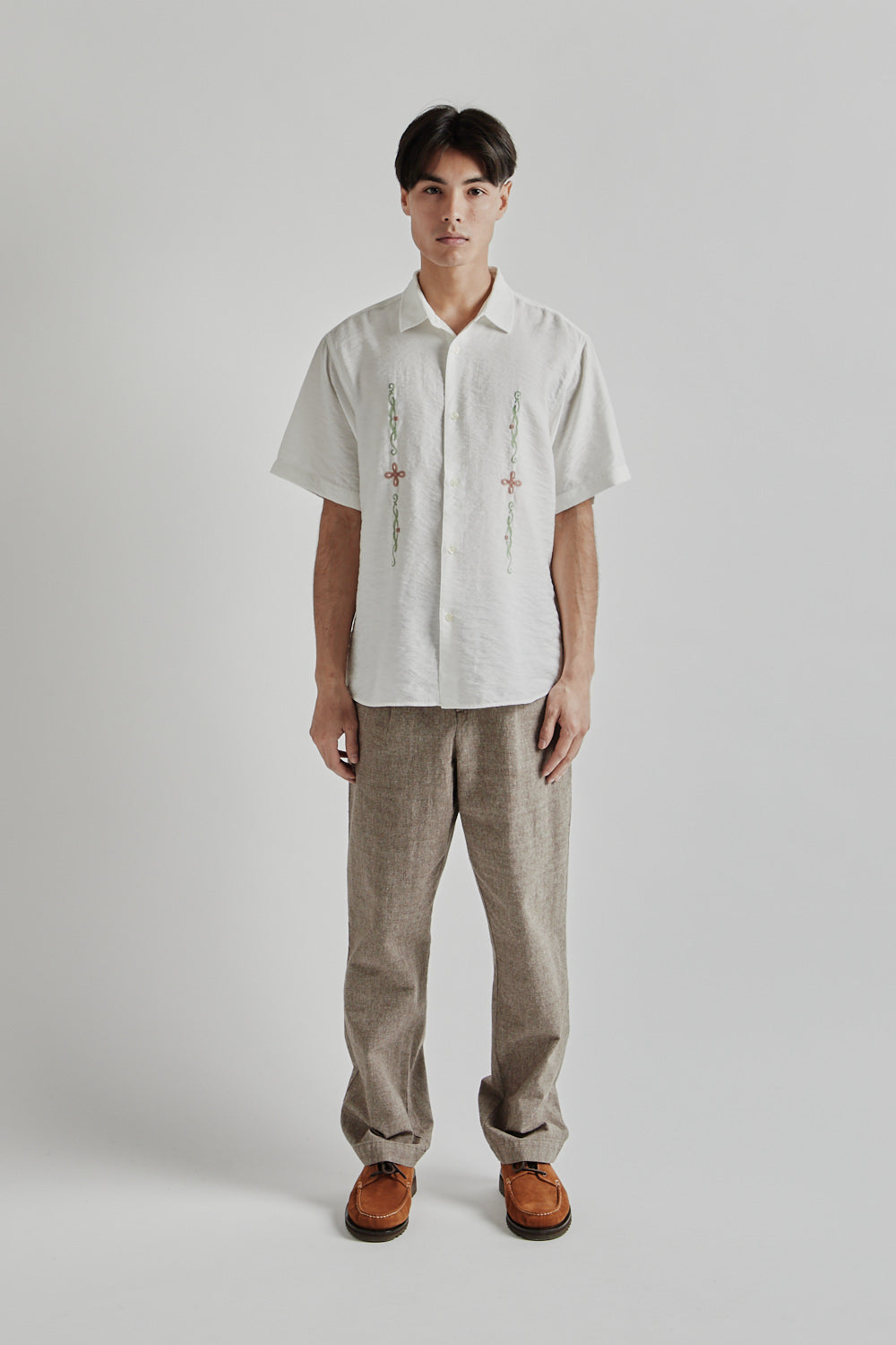 Kestin SS25 Aberlady Shirt White Linen Blend 01