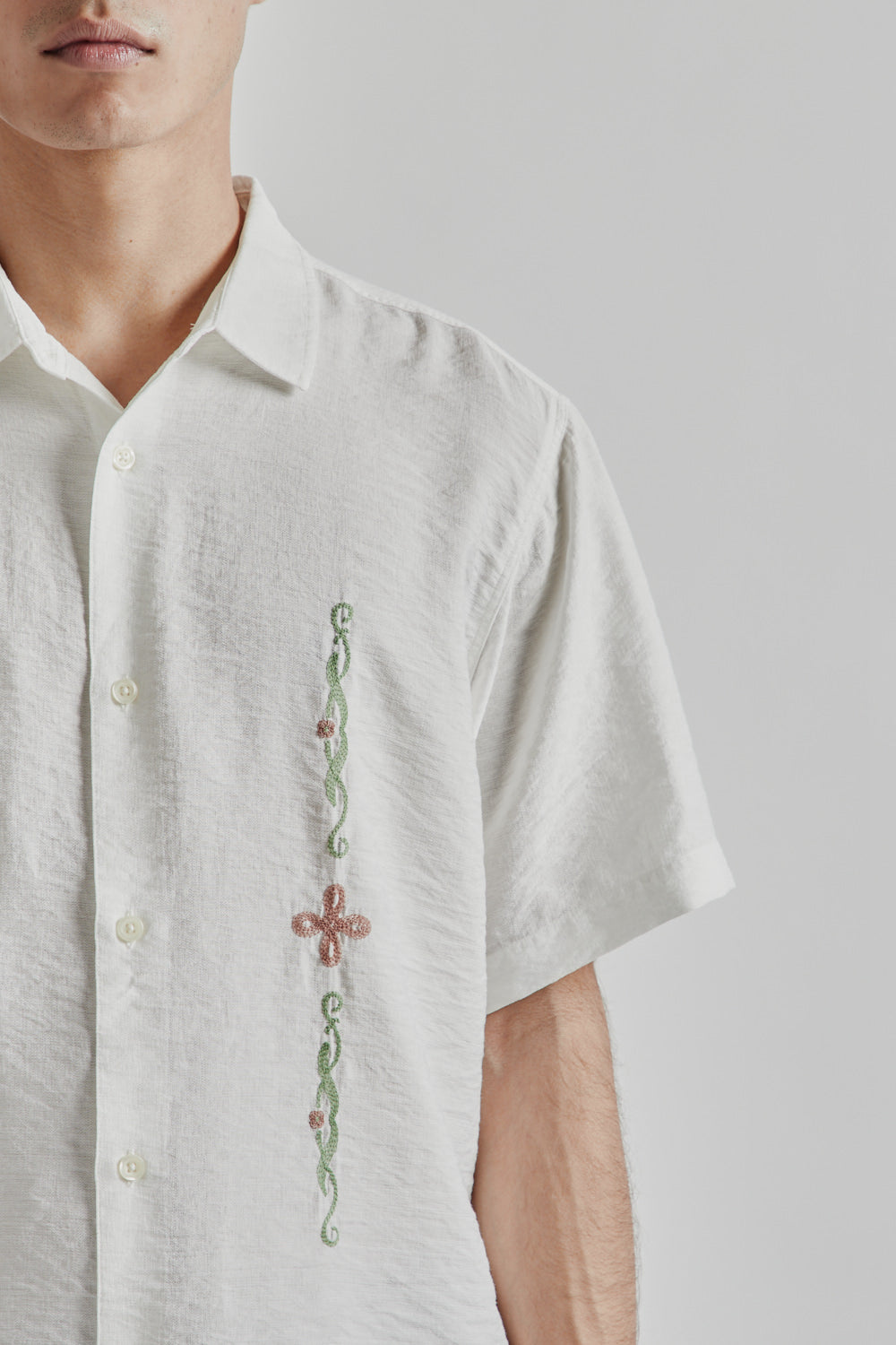 Kestin SS25 Aberlady Shirt White Linen Blend 07