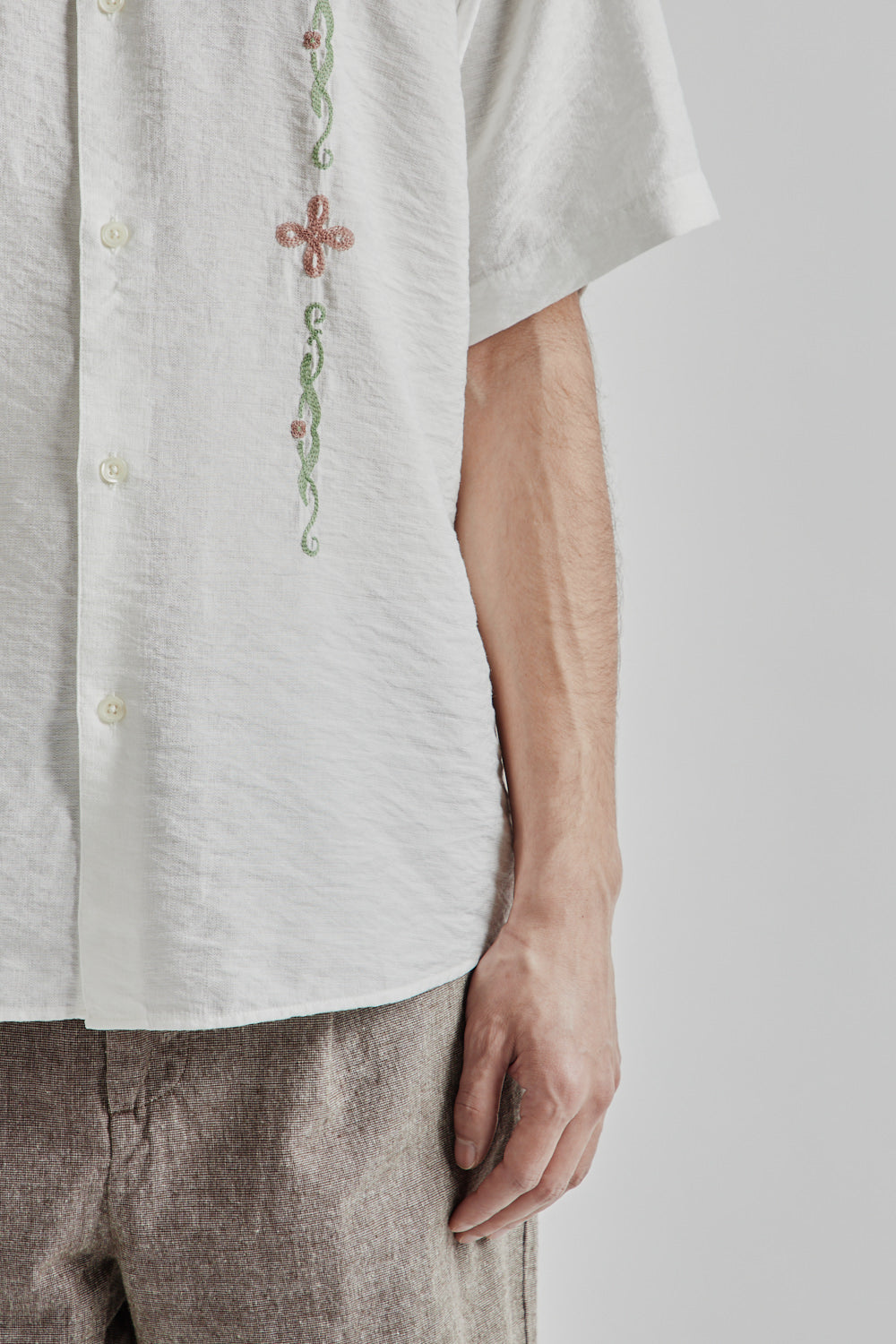 Kestin SS25 Aberlady Shirt White Linen Blend 08