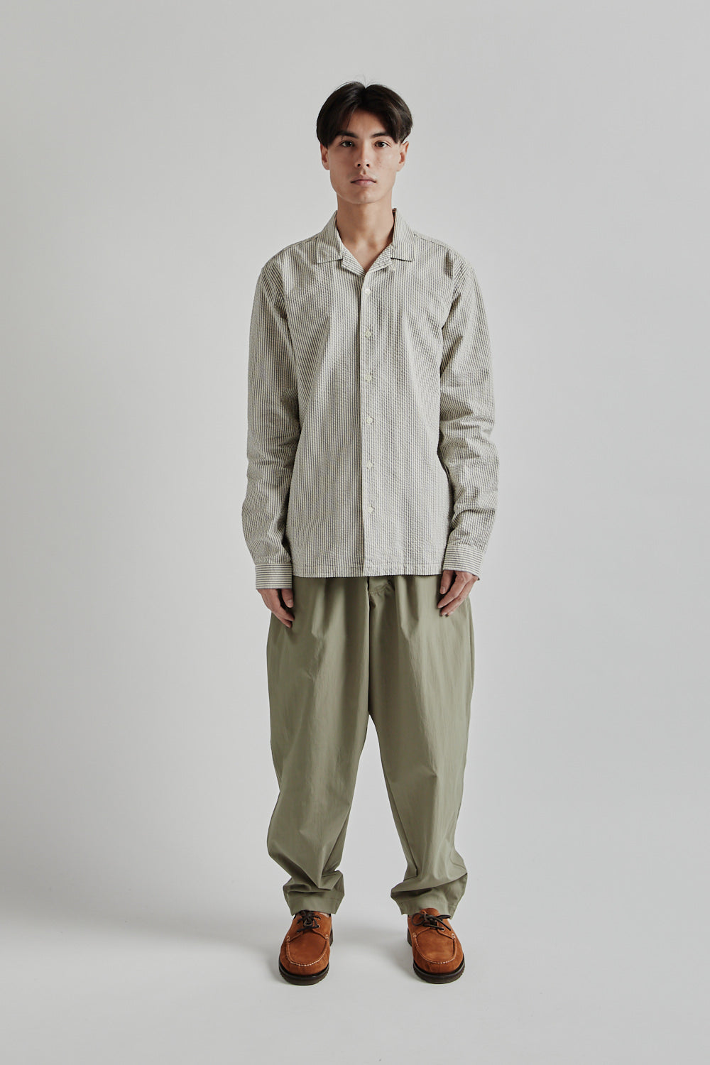 Kestin SS25 Tain Shirt Ecru Blue Stripe 01