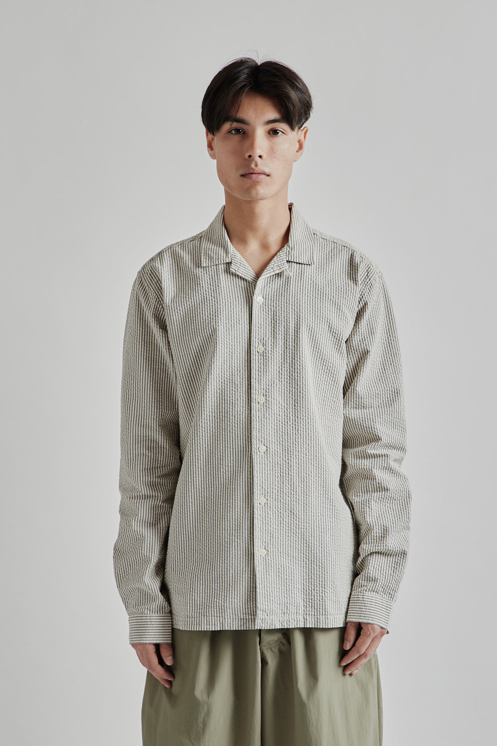 Kestin SS25 Tain Shirt Ecru Blue Stripe 02