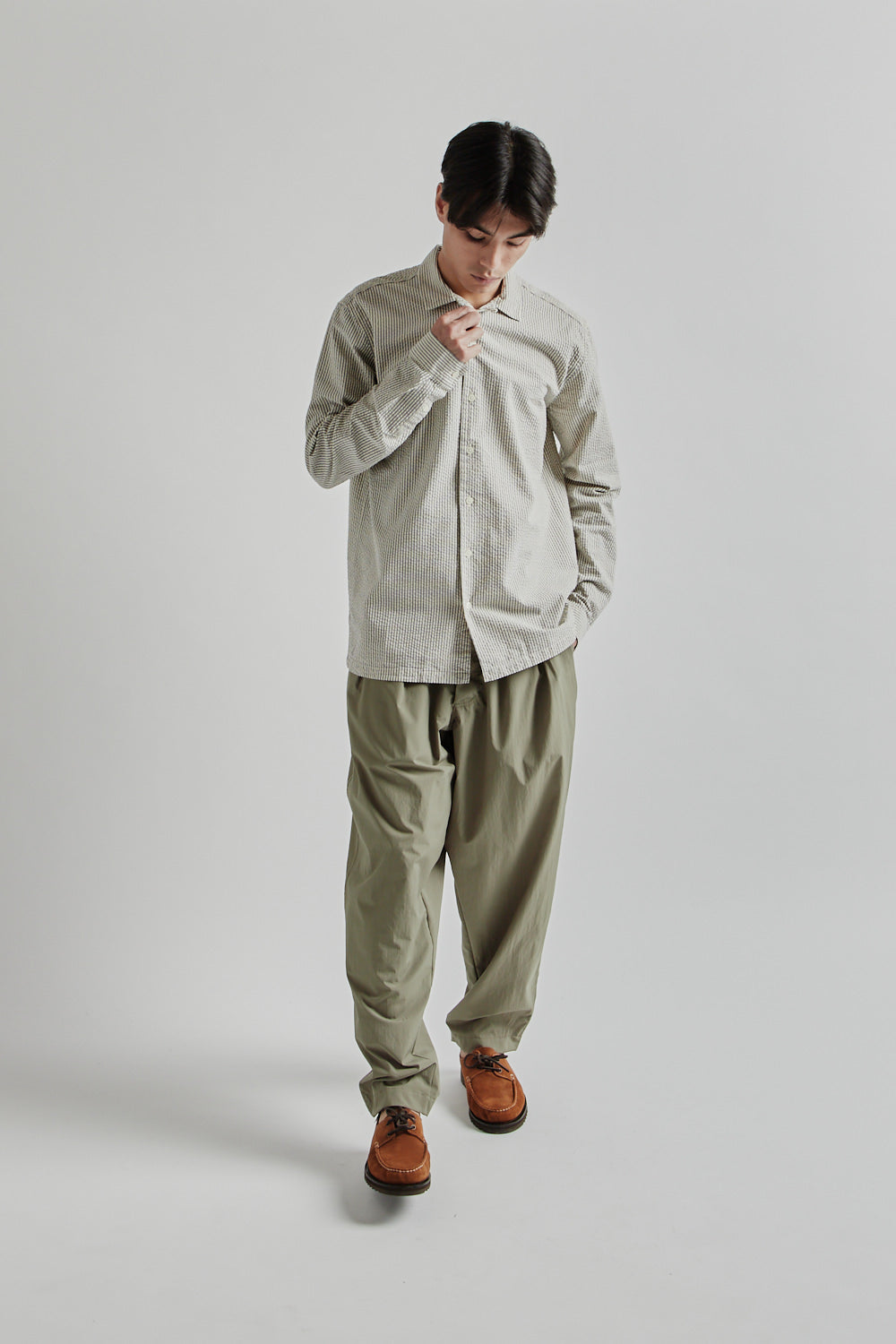Kestin SS25 Tain Shirt Ecru Blue Stripe 09