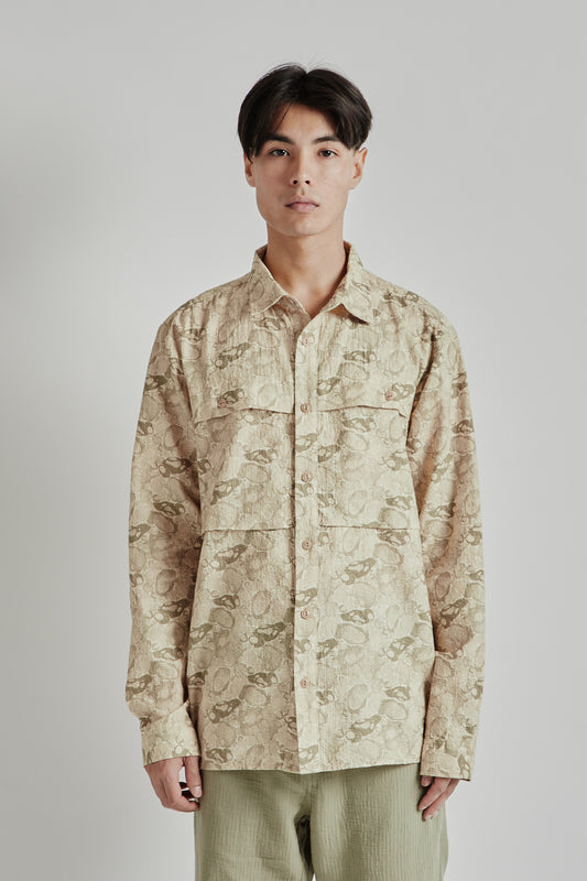 Kestin SS25 Taymount Shirt Ecru Marble Print 02
