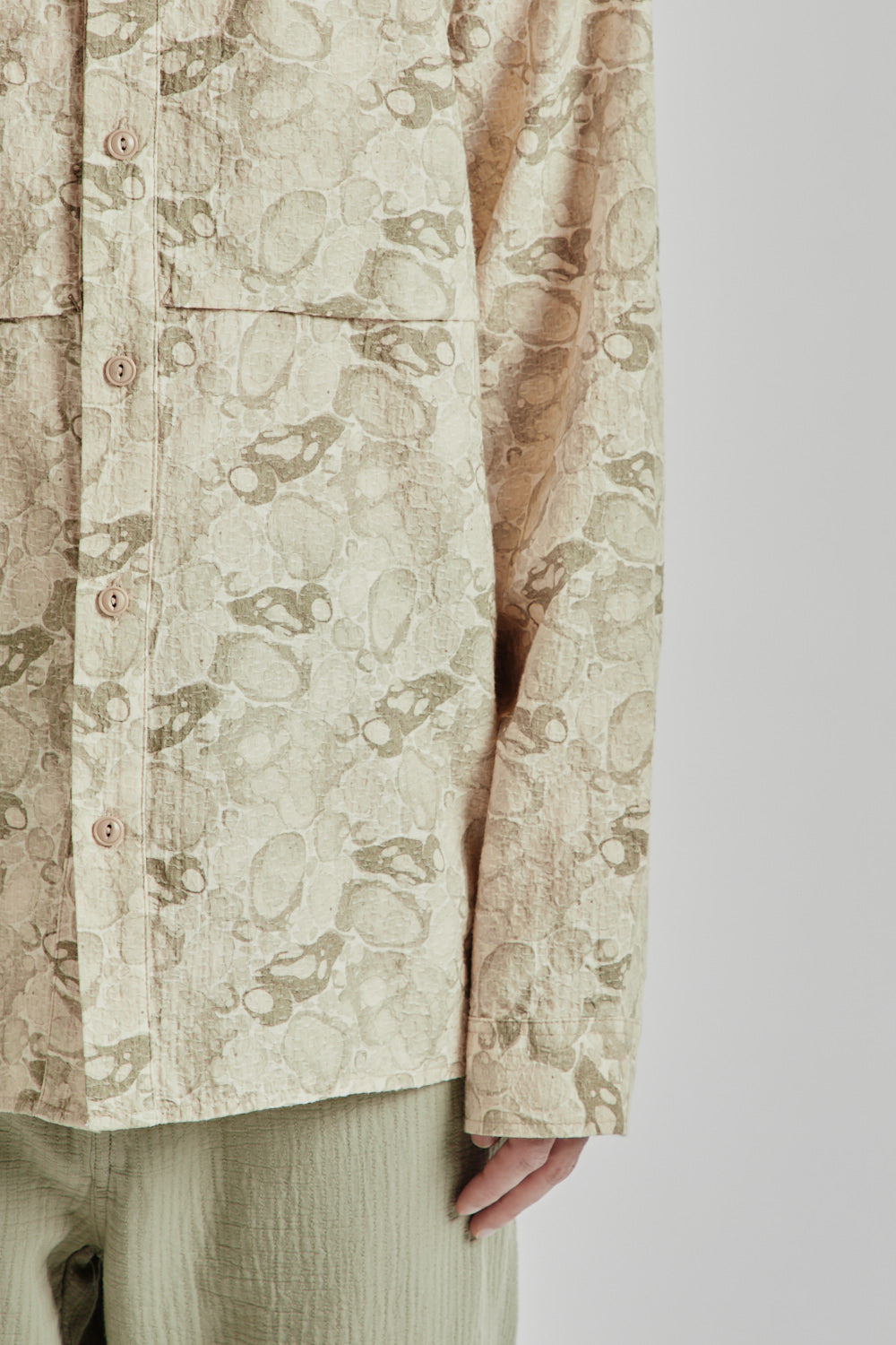 Kestin SS25 Taymount Shirt Ecru Marble Print 08