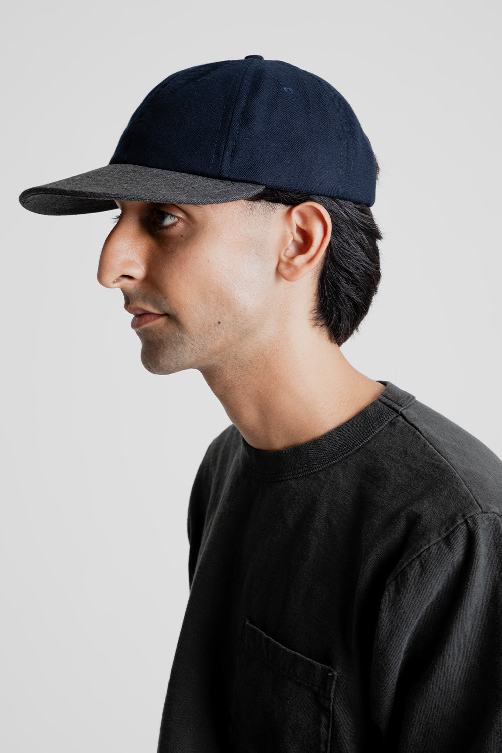 6 Panel Cap - Navy/Charcoal - Wallace Mercantile Shop