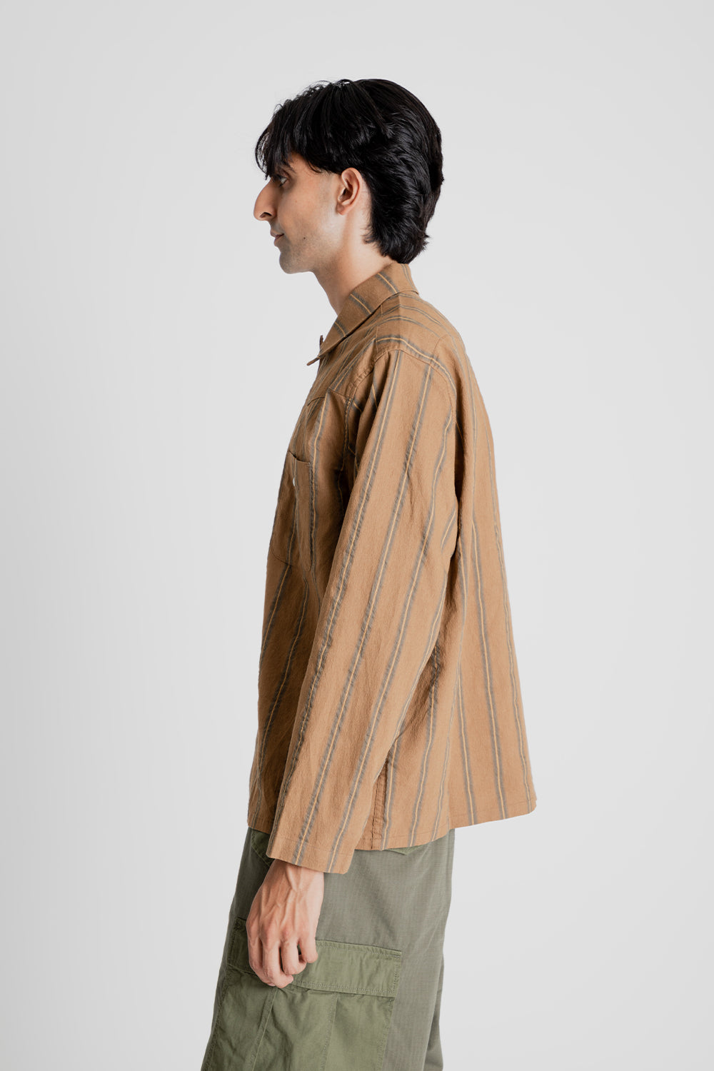 Western Shirt - Khaki Stripes - Wallace Mercantile Shop