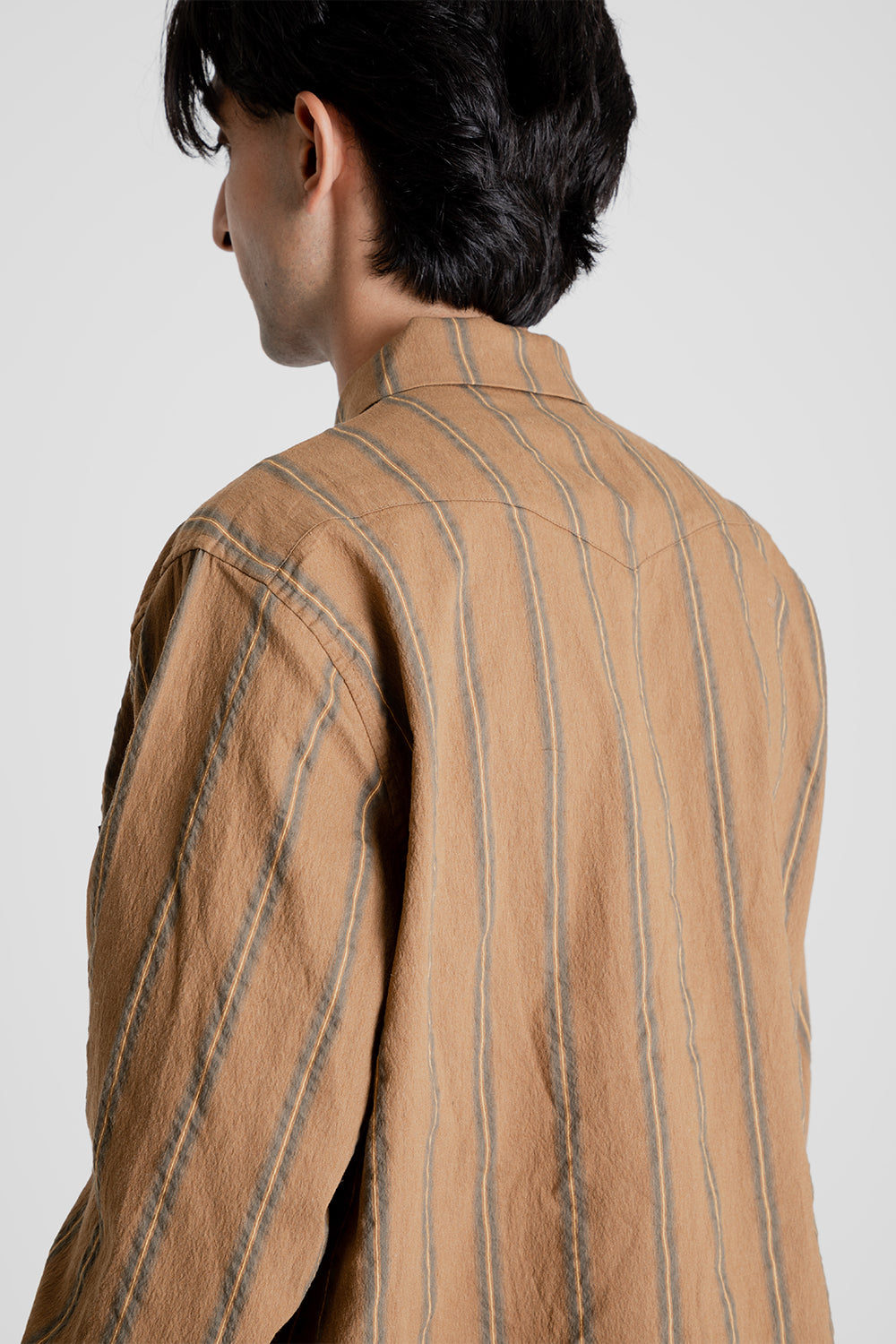 Western Shirt - Khaki Stripes - Wallace Mercantile Shop