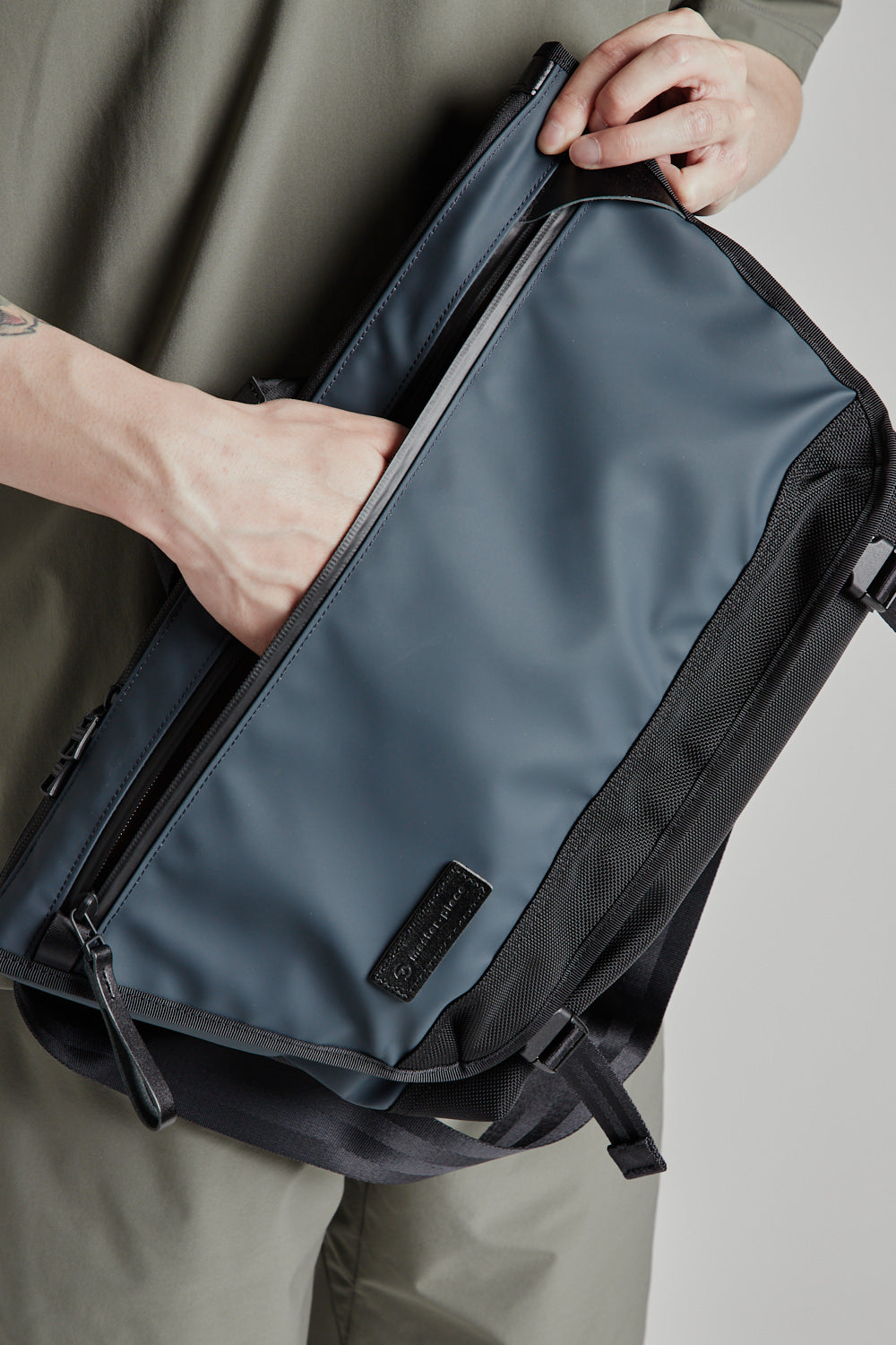 Master-Piece Slick Messenger Bag in Navy