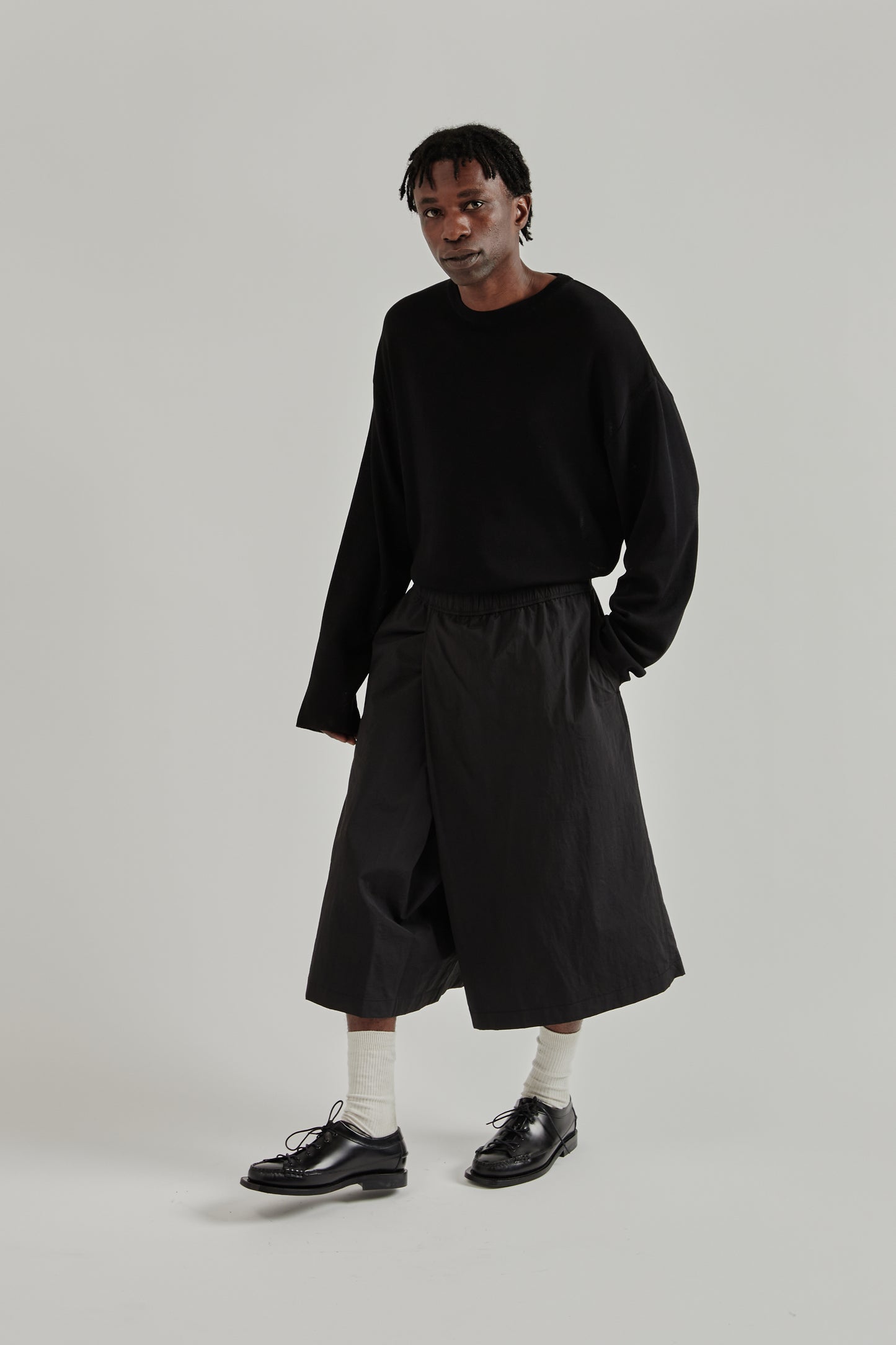 Light Weight Skirt Pants - Raven Black